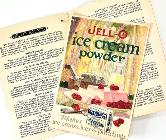 Jell-O Cookbook, 1922, with Jell-O Ice Cream Powder Pamphlet