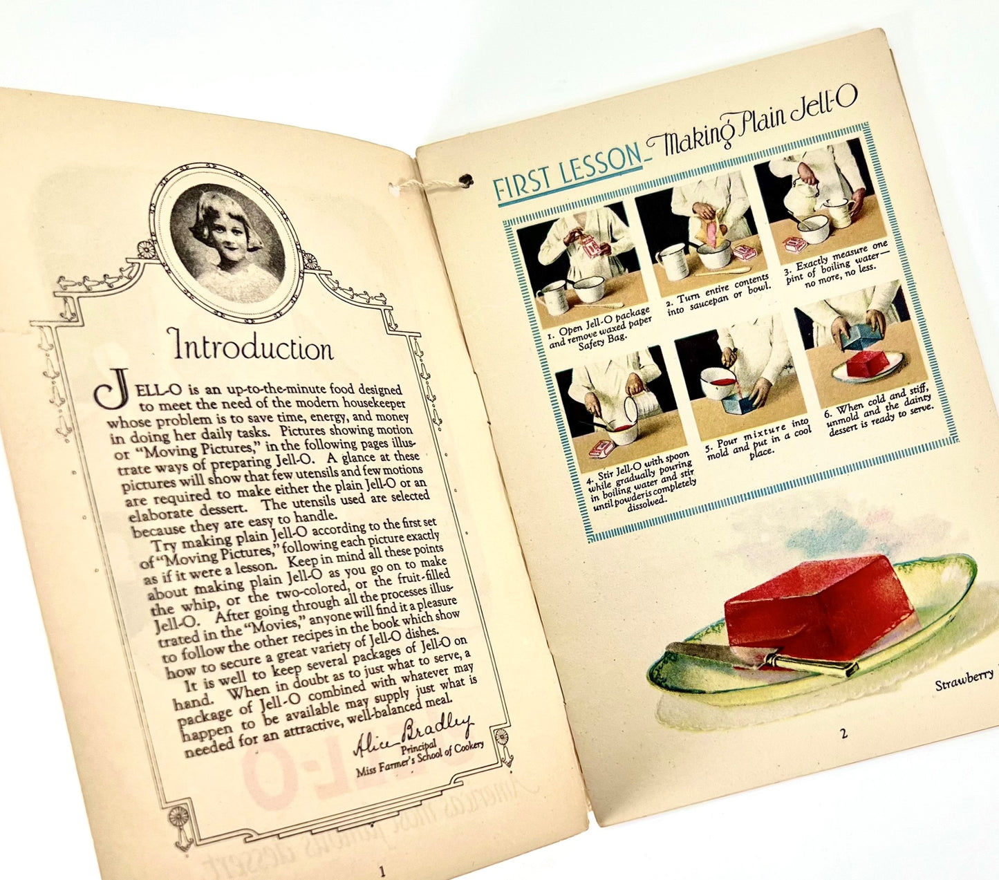 Jello-O Cookbook, 1922, with Jell-O Ice Cream Powder Pamphlet