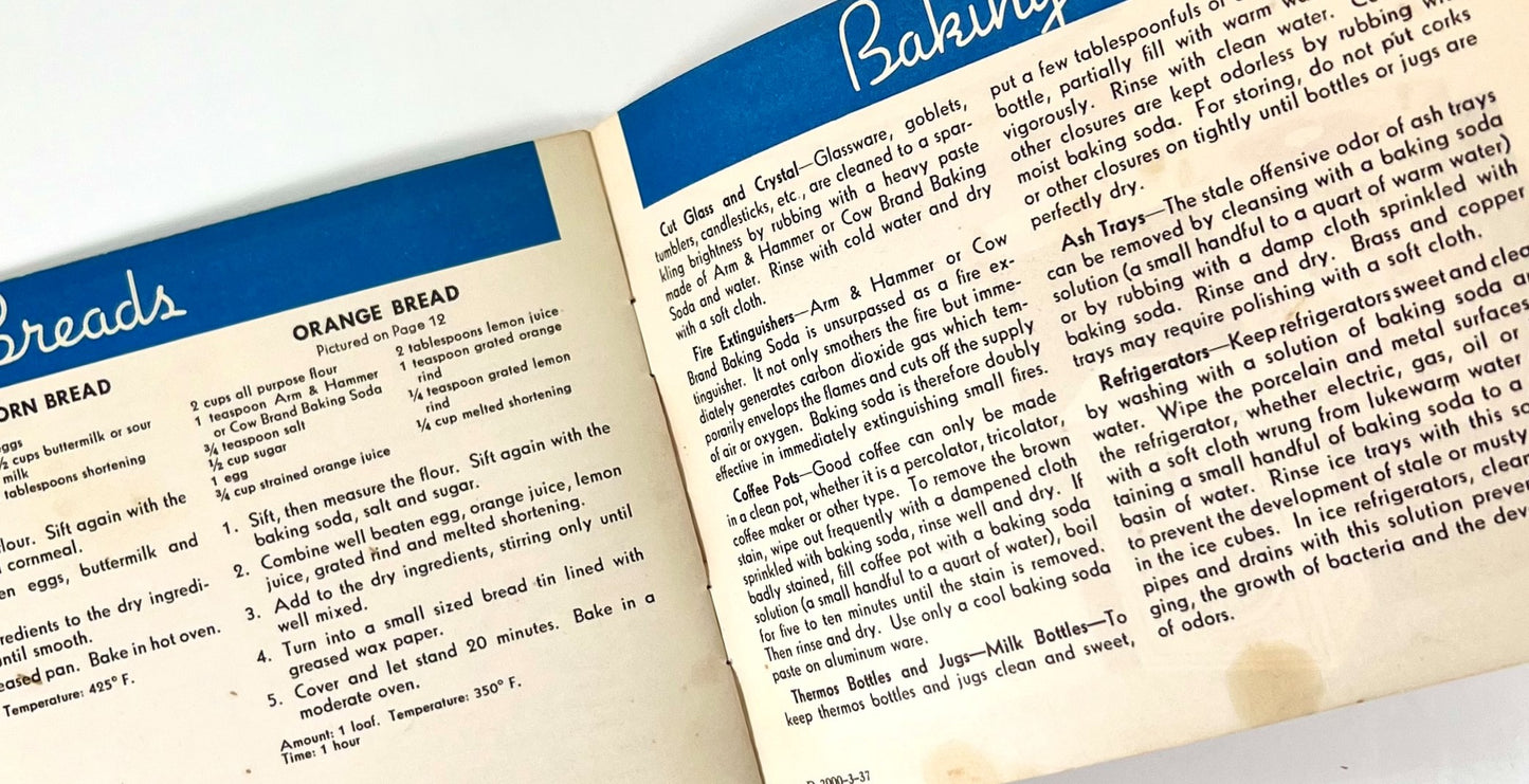 Good Things to Eat Advertising Cookbooklet from Arm & Hammer Baking Soda, 1937