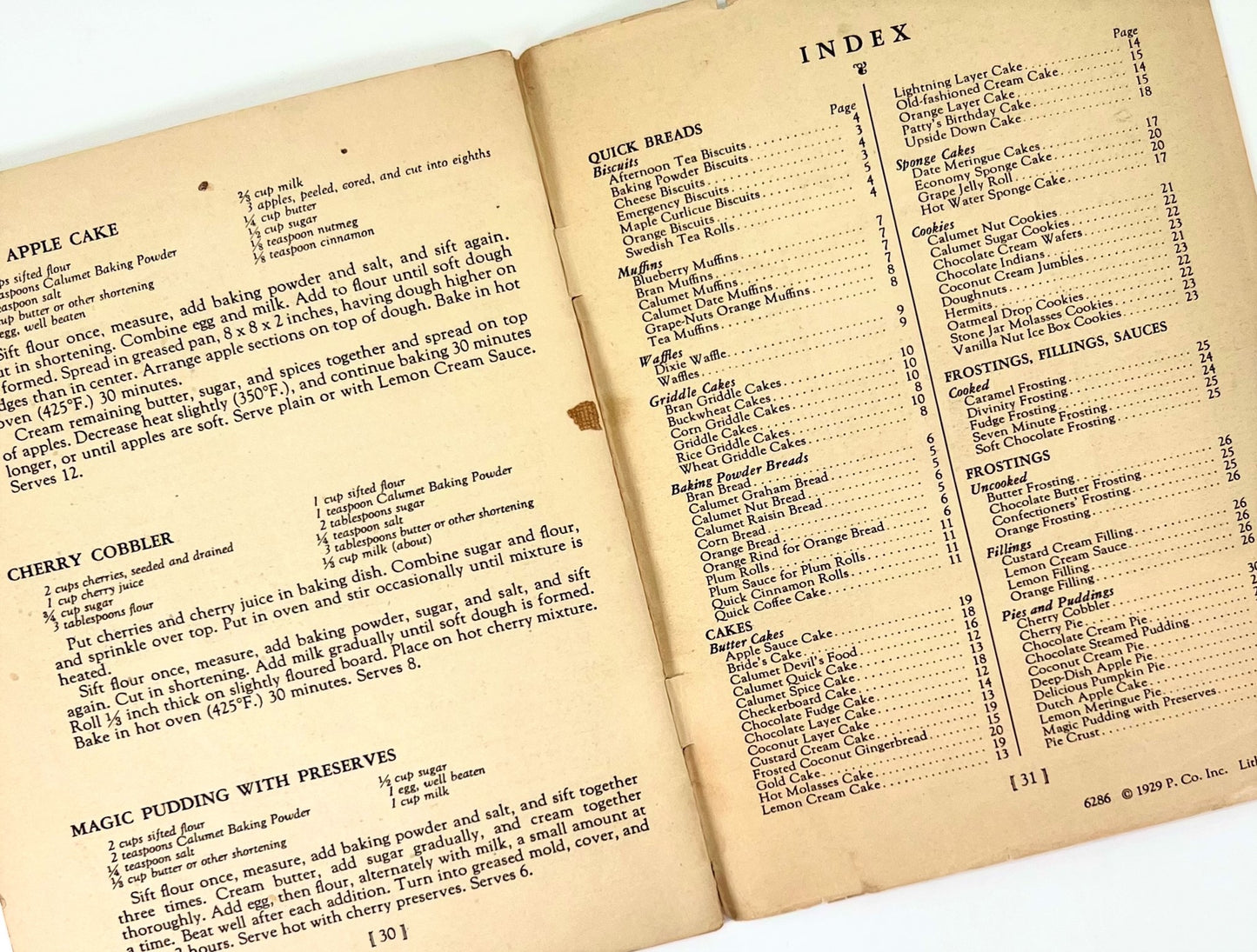 The Calumet Baking Book, 1929