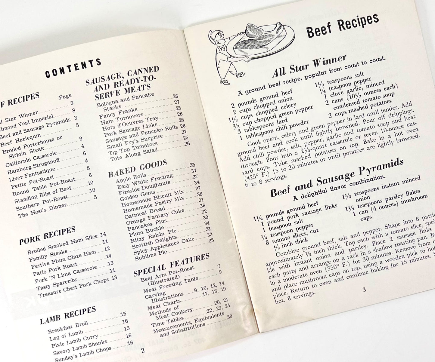 Fantasy of Foods Cook Book from WEEU Radio, UGI Gas, and The National Live Stock and Meat Board, 1960