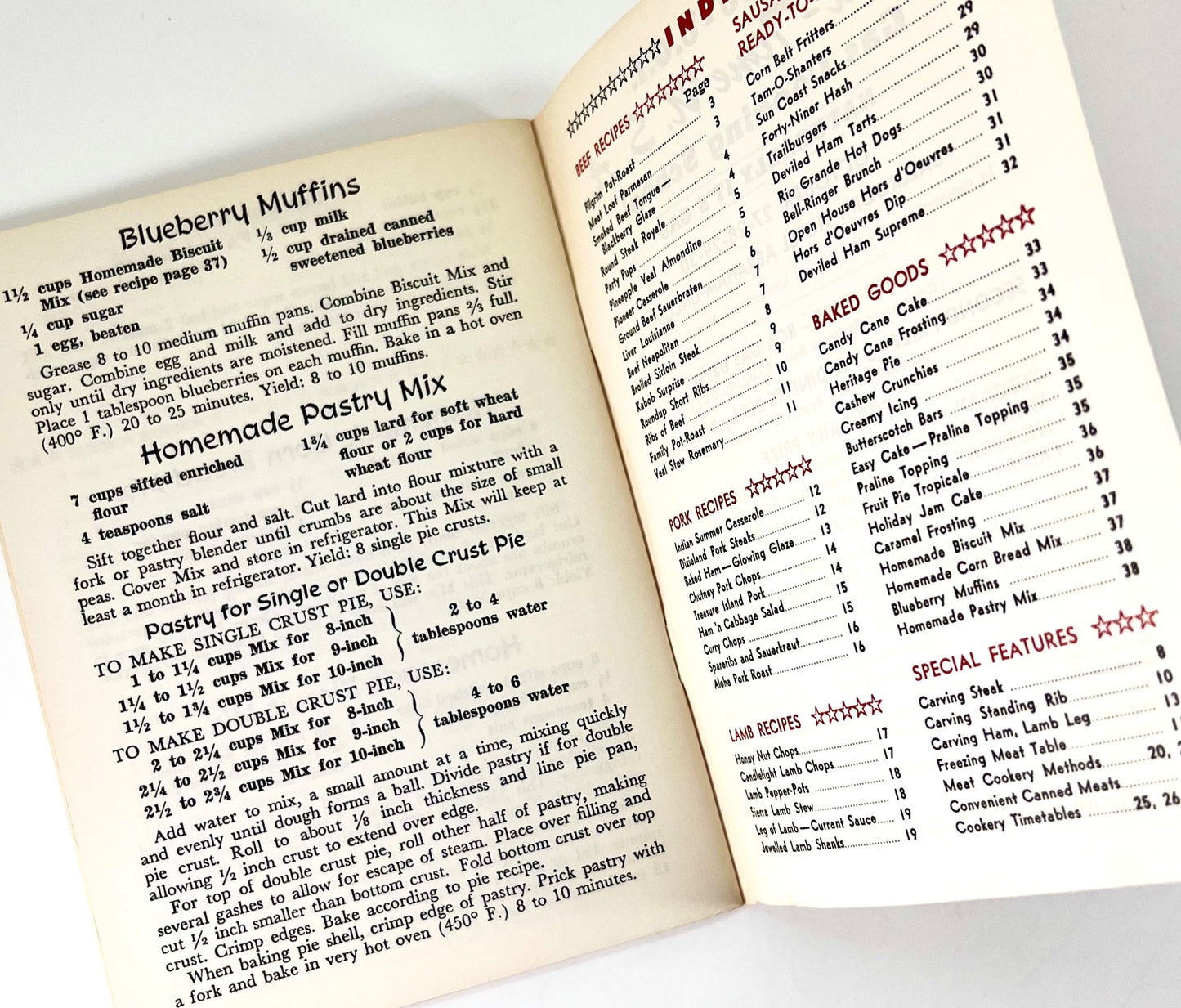 Food-time USA Cookbook from The National Live Stock and Meat Board and WEEU Radio, 1959