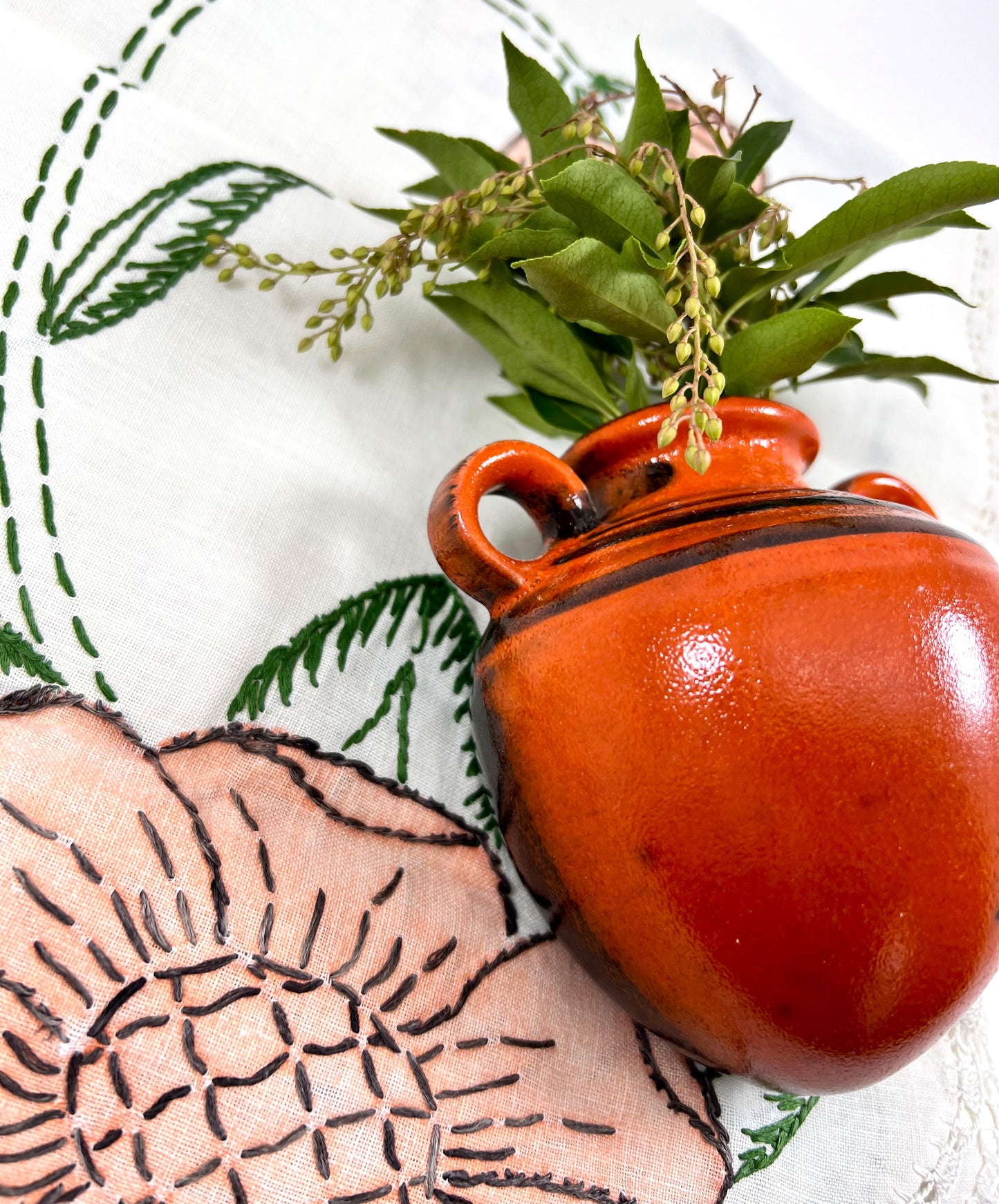 Wall Pocket, Fire Ember Orange Urn-shaped, Germany
