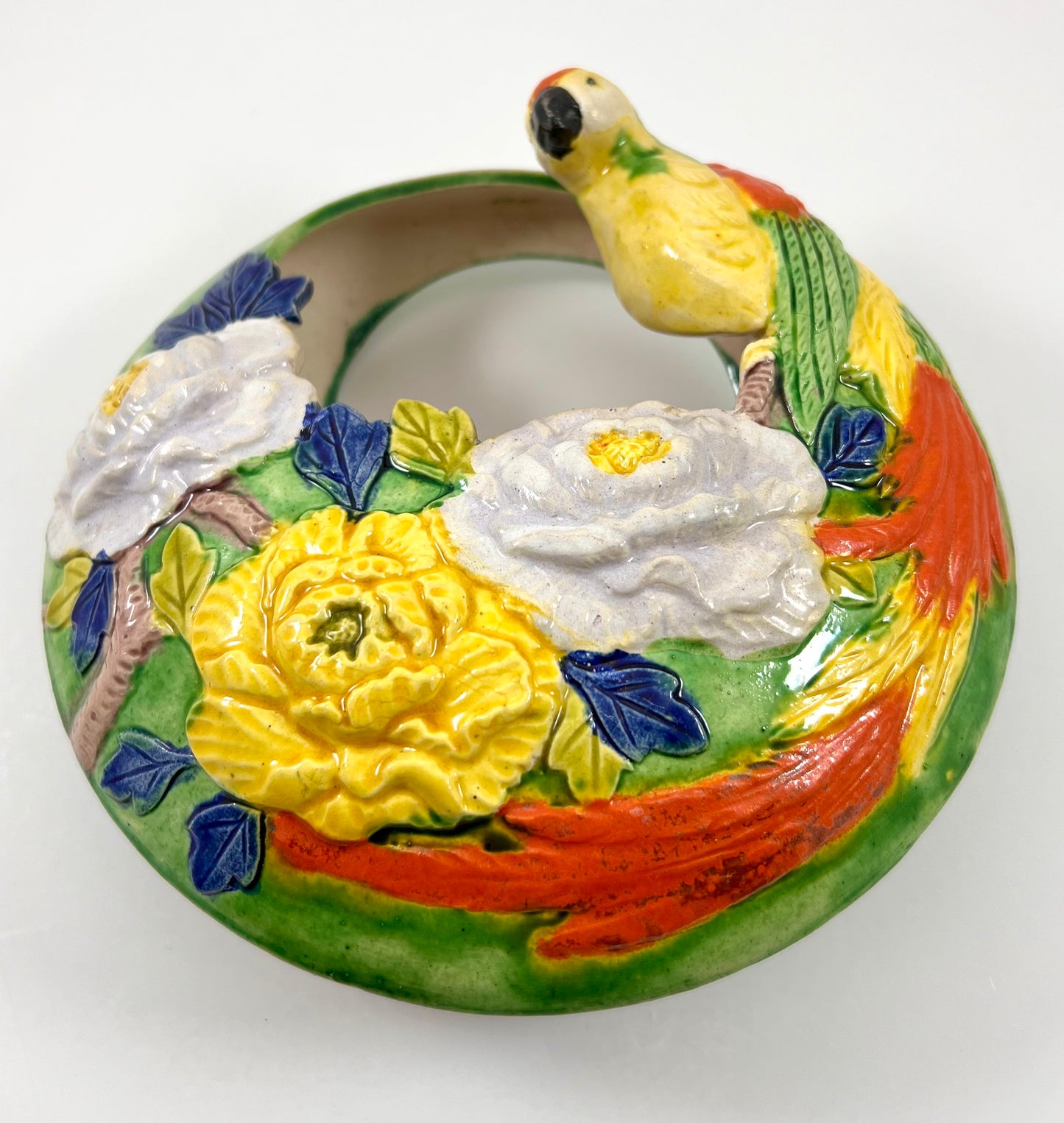 Parrot in a Garden Wall Pocket, Mid-century Japan, 1950s
