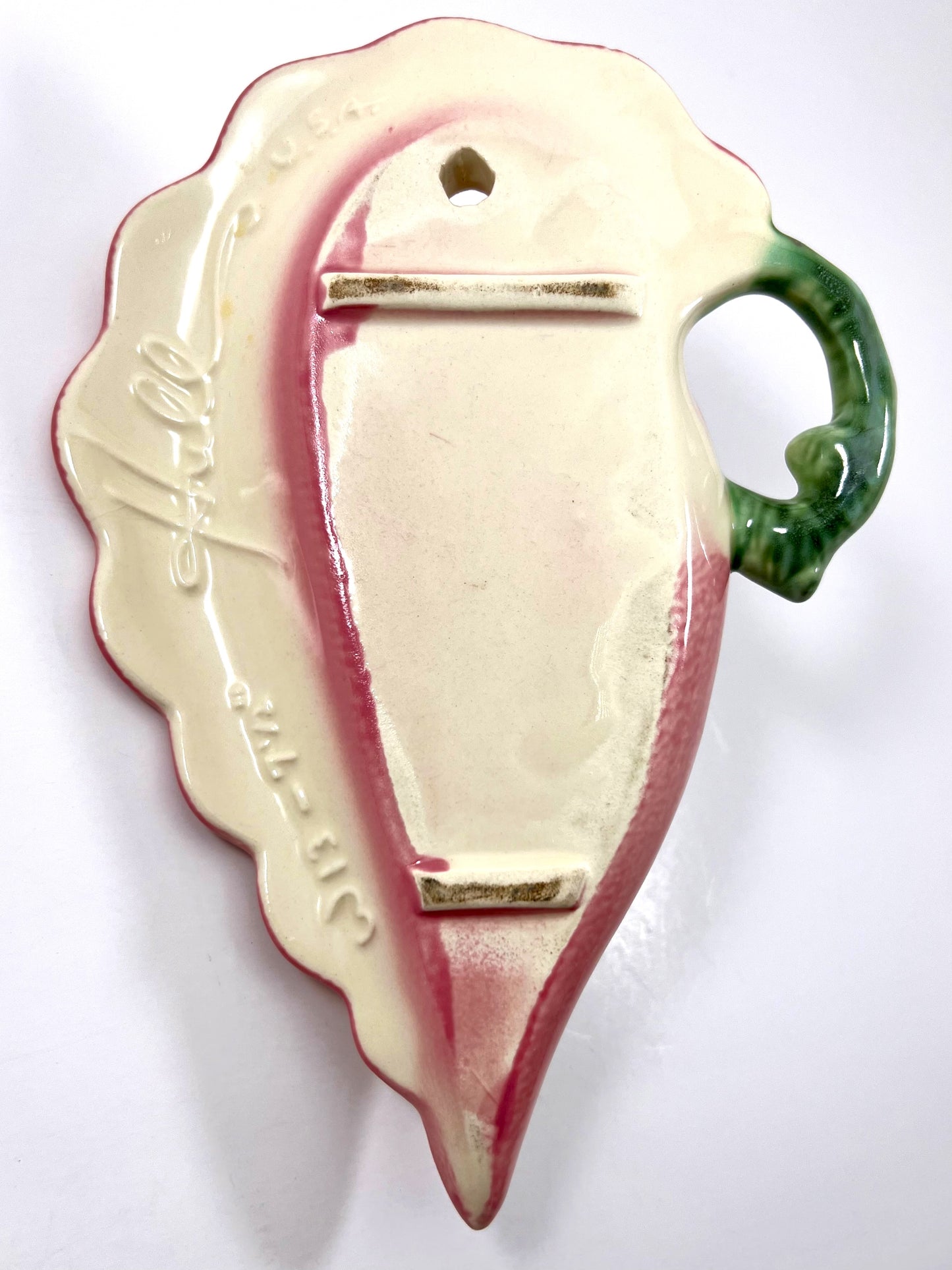 Hull Ceramic Wall Pocket, Woodland Pattern, 1950s Mid-century Art Pottery
