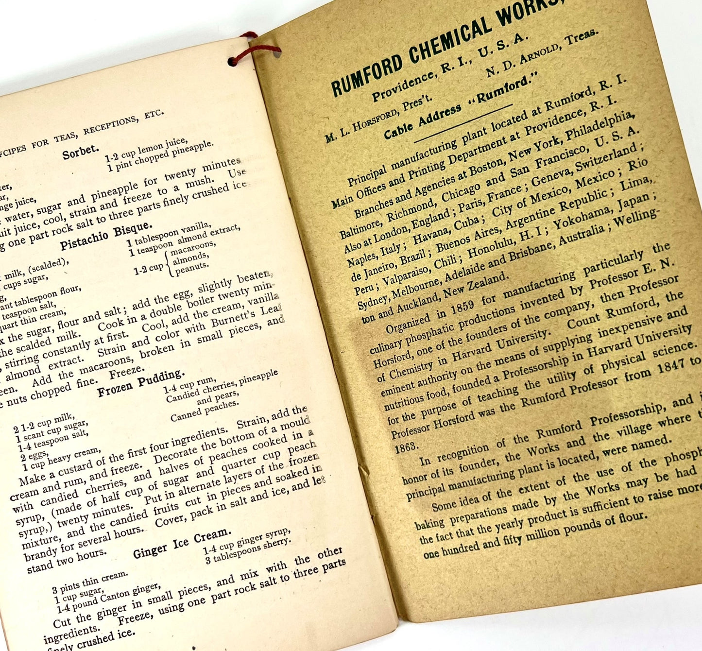 The Rumford Cook Book, by Fannie Farmer, c. 1910