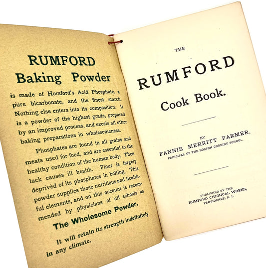The Rumford Cook Book, by Fannie Farmer, c. 1910