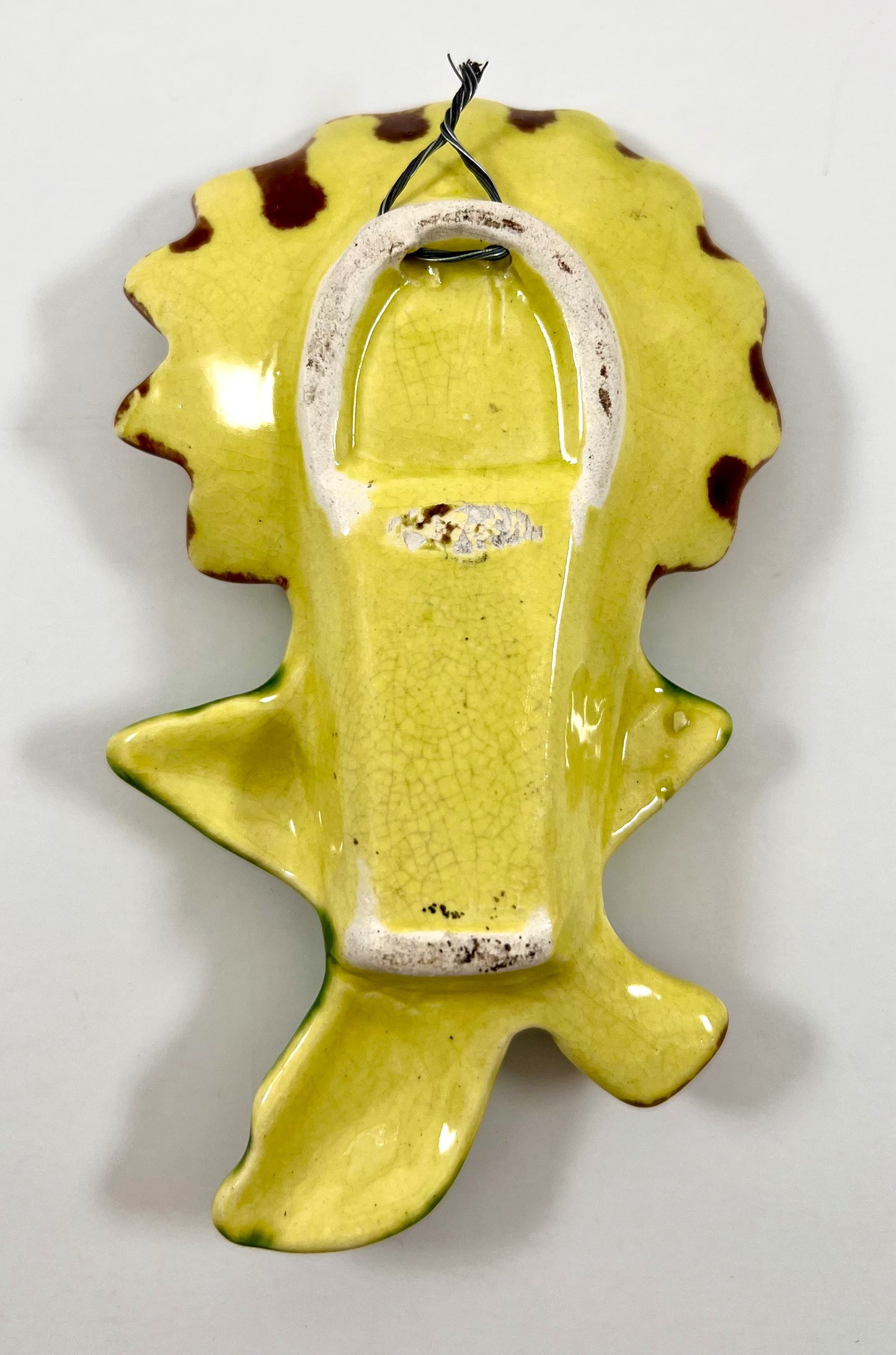 Sunflower Ceramic Wall Pocket, Walker Potteries, California, 1940s