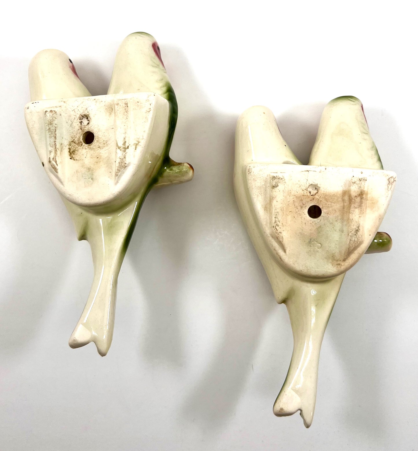 Parakeet Wall Pocket Pair, Royal Copley, Mid-century