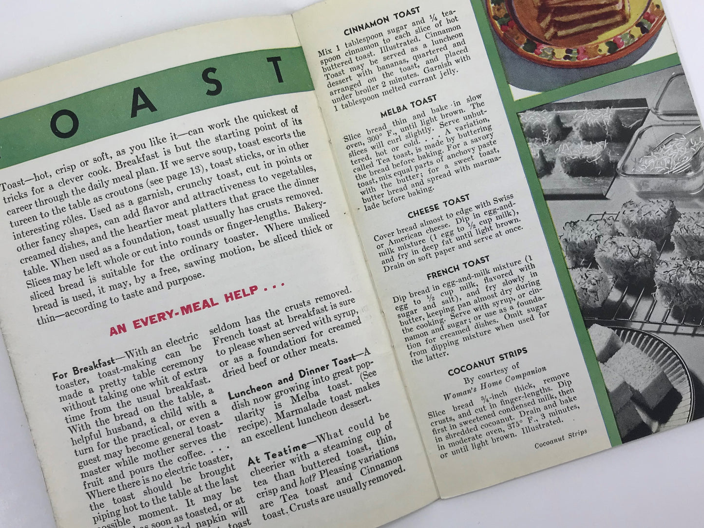 General Baking Company Bond Bread Cookbooklet, 1931, Depression-era Recipes