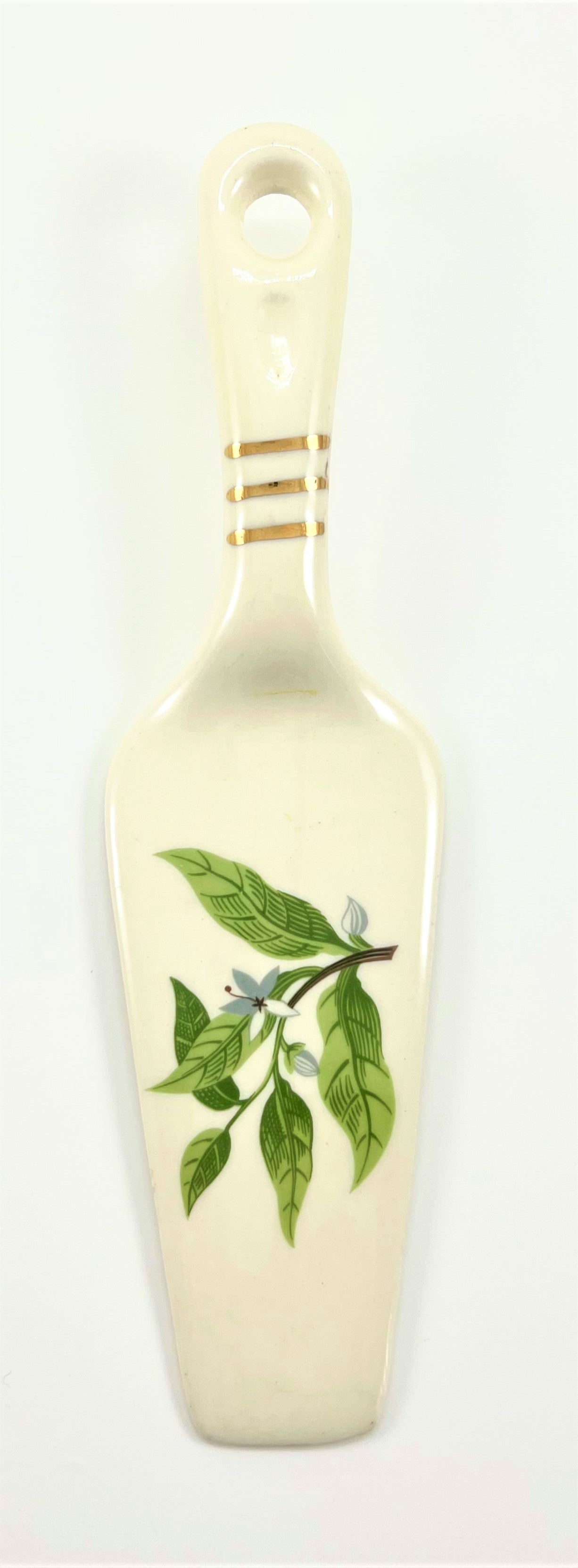 Pie/Cake Server, Mid-century with Blue Flower and Leaf Motif