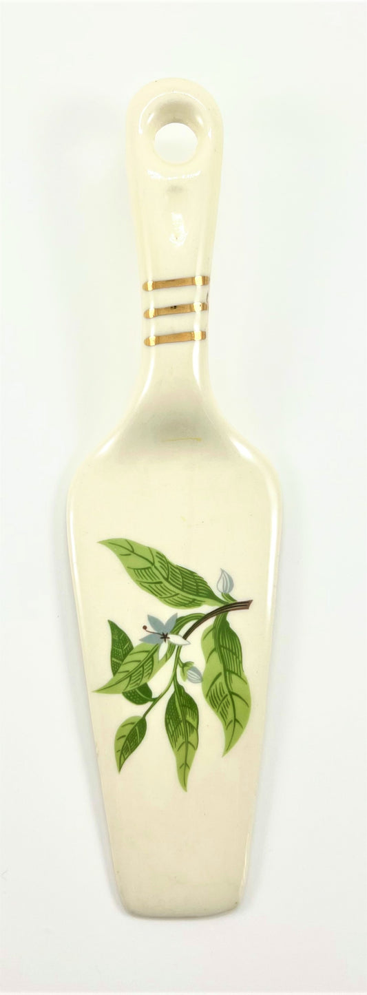 Pie/Cake Server, Mid-century with Blue Flower and Leaf Motif