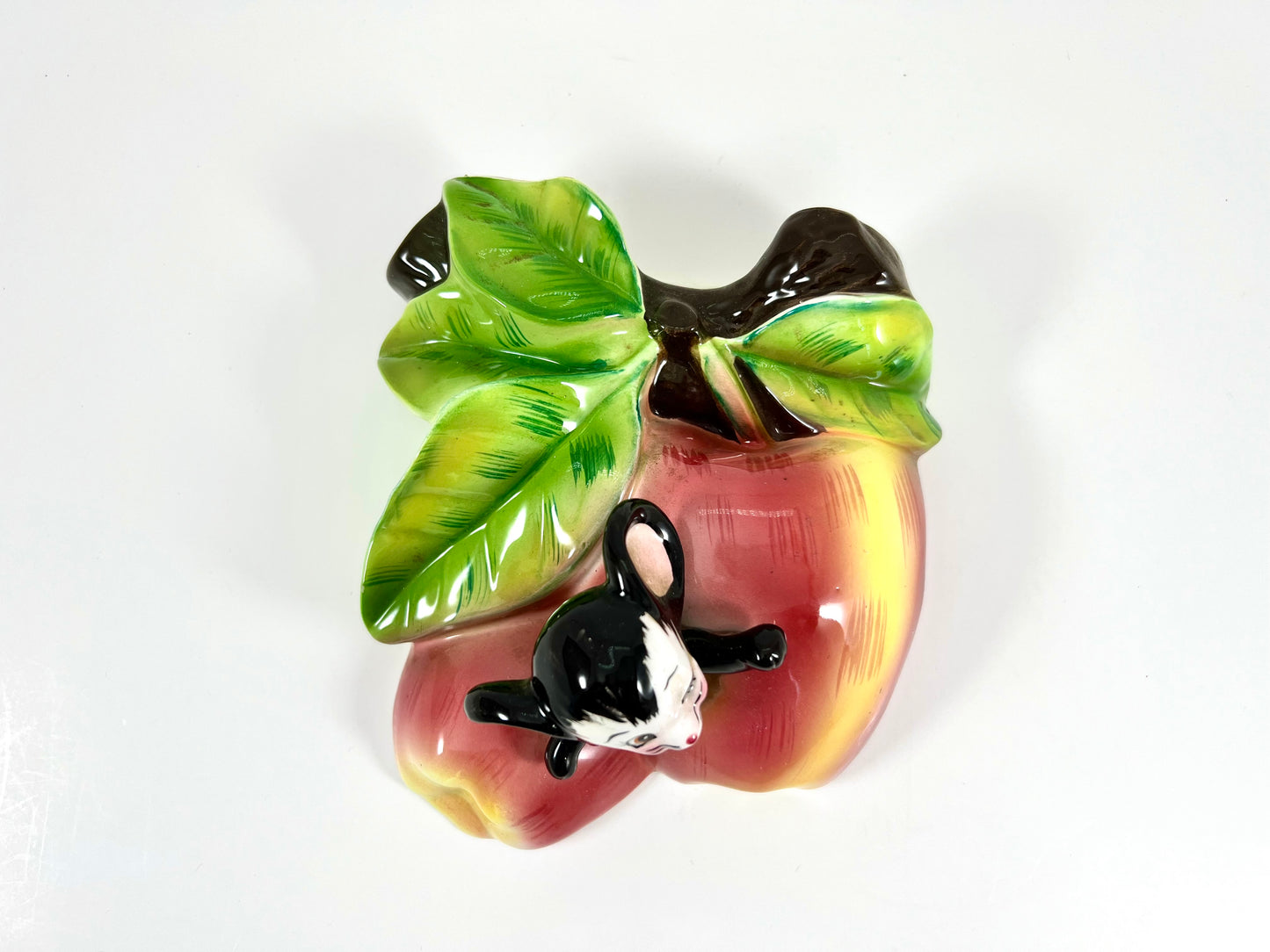 Enesco Mouse and Apples Wall Pocket Vase, 1950s