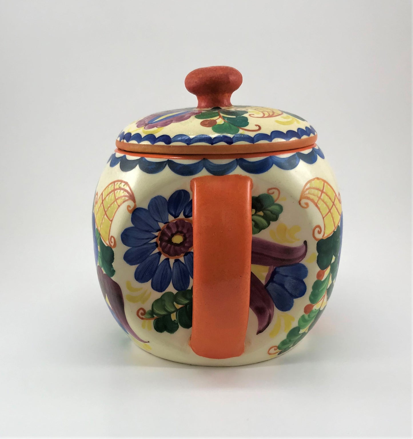 Peasant Art Bluebird Teapot, J. Mrazek Czechoslovakia 1920s