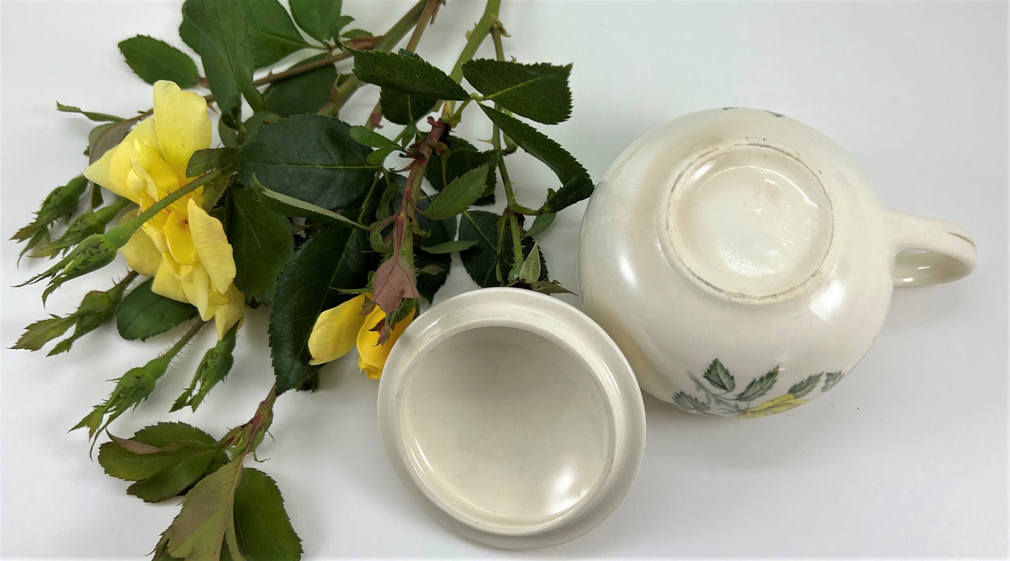 Paden City Pottery Shenandoah Ware "Golden Scepter" Yellow Rose Sugar Bowl