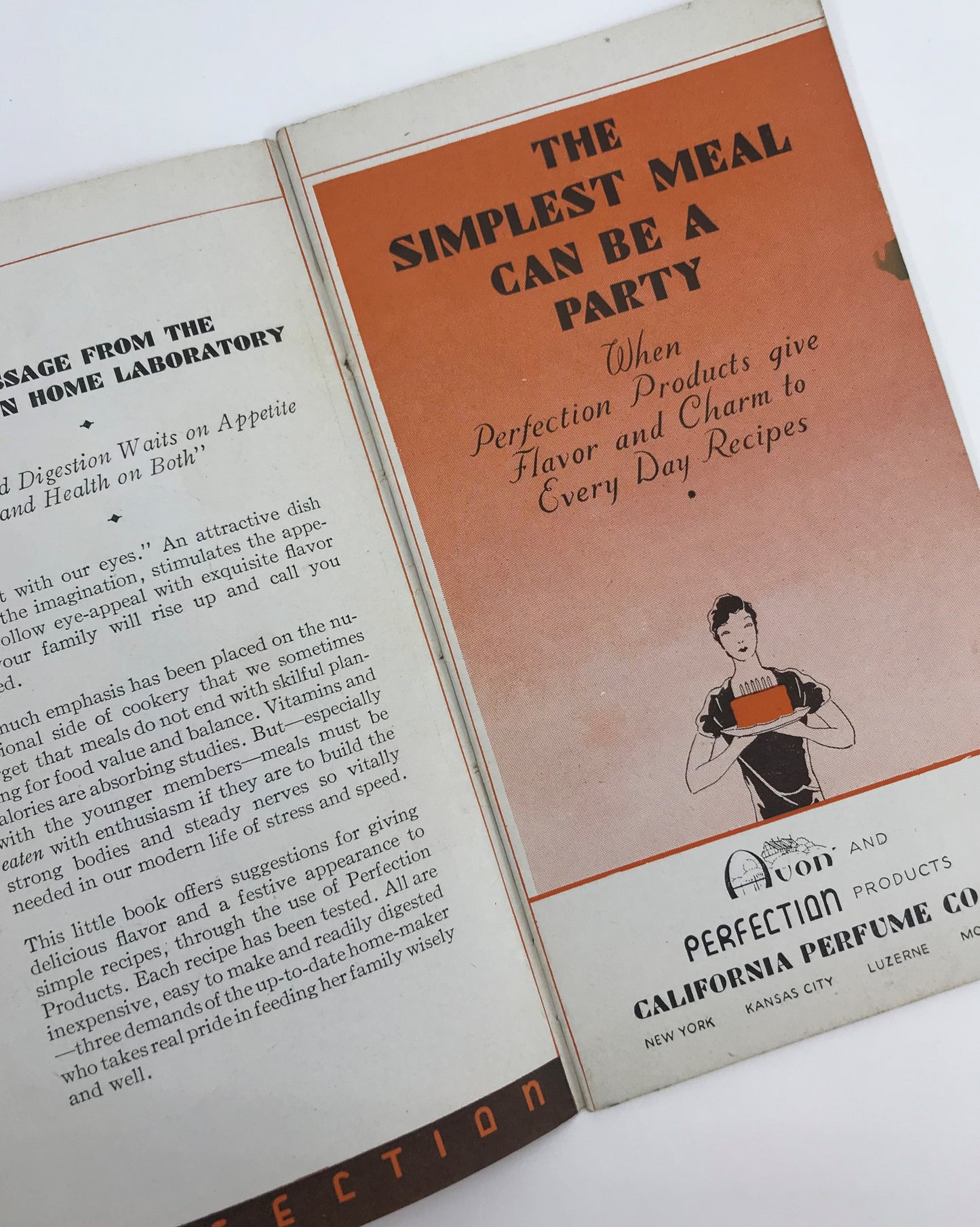 Perfection Cook Book, California Perfume Company Extracts, c. 1930