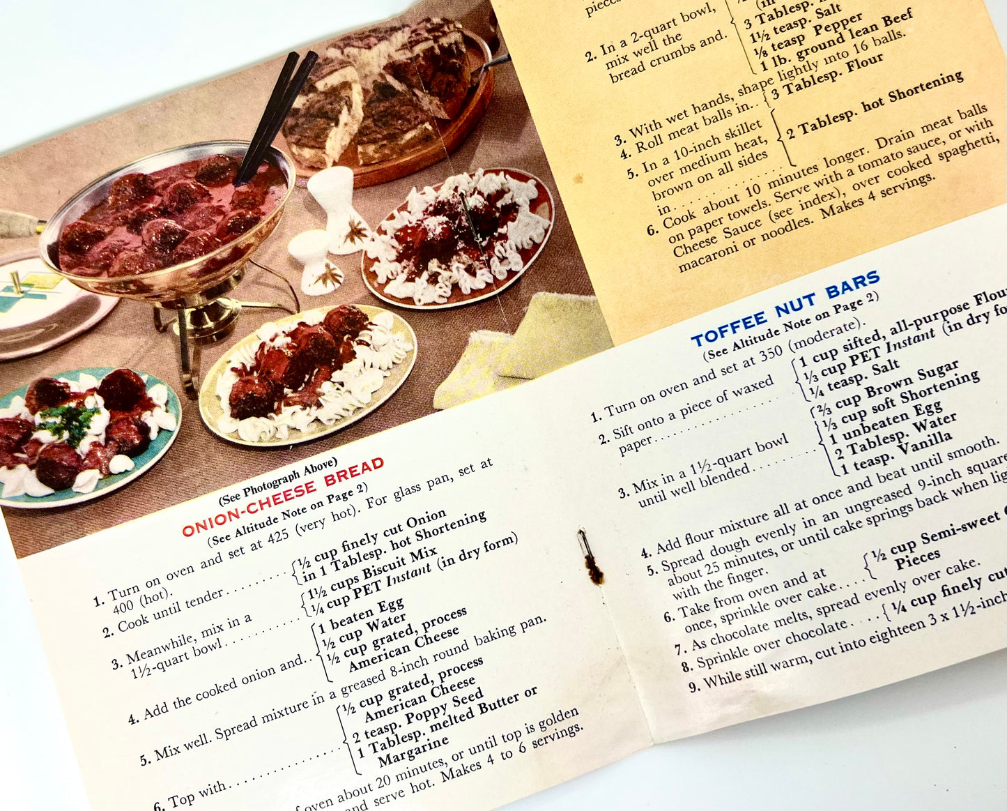 Sparkle in Your Meals Cookbooklet from PET Instant Nonfat Dry Milk, 1958