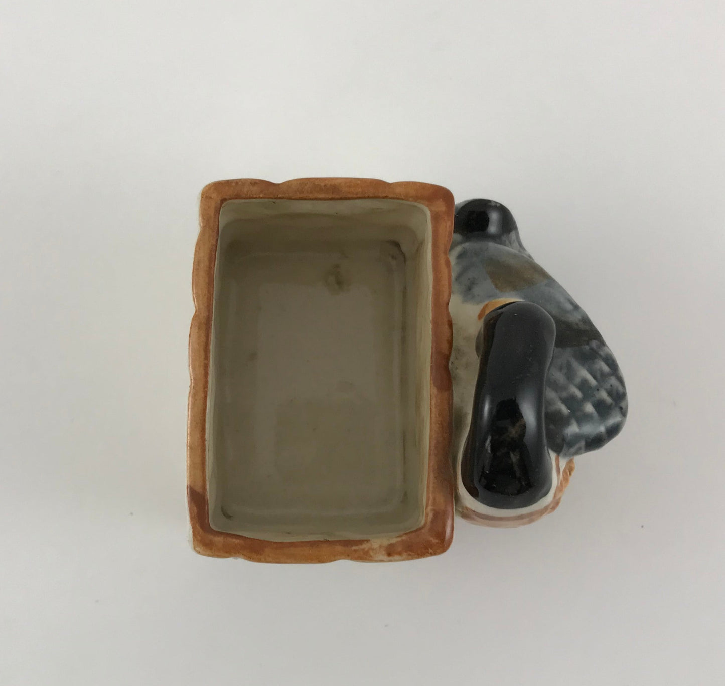 Occupied Japan Ceramic Duck Wall Pocket Planter 1940s