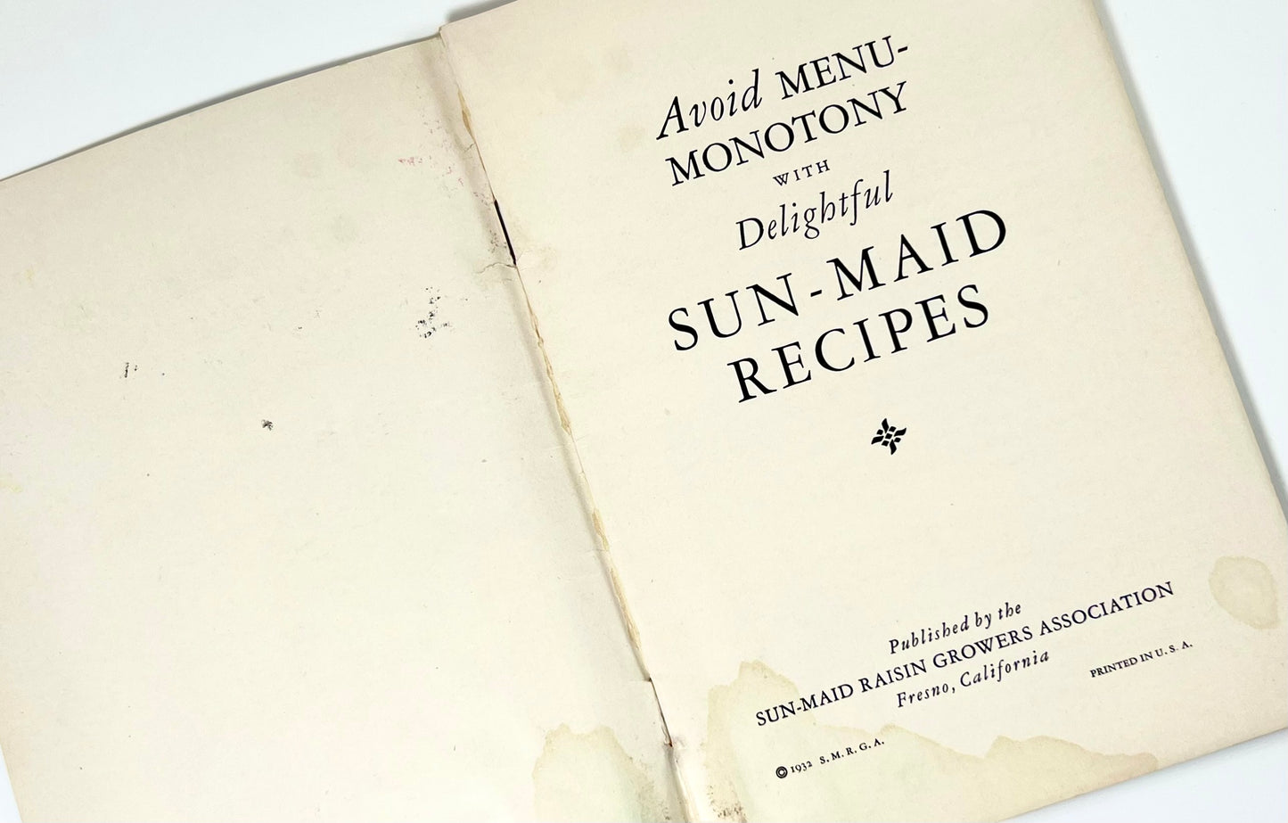 Sun-Maid Raisins Recipe Booklet, 1932