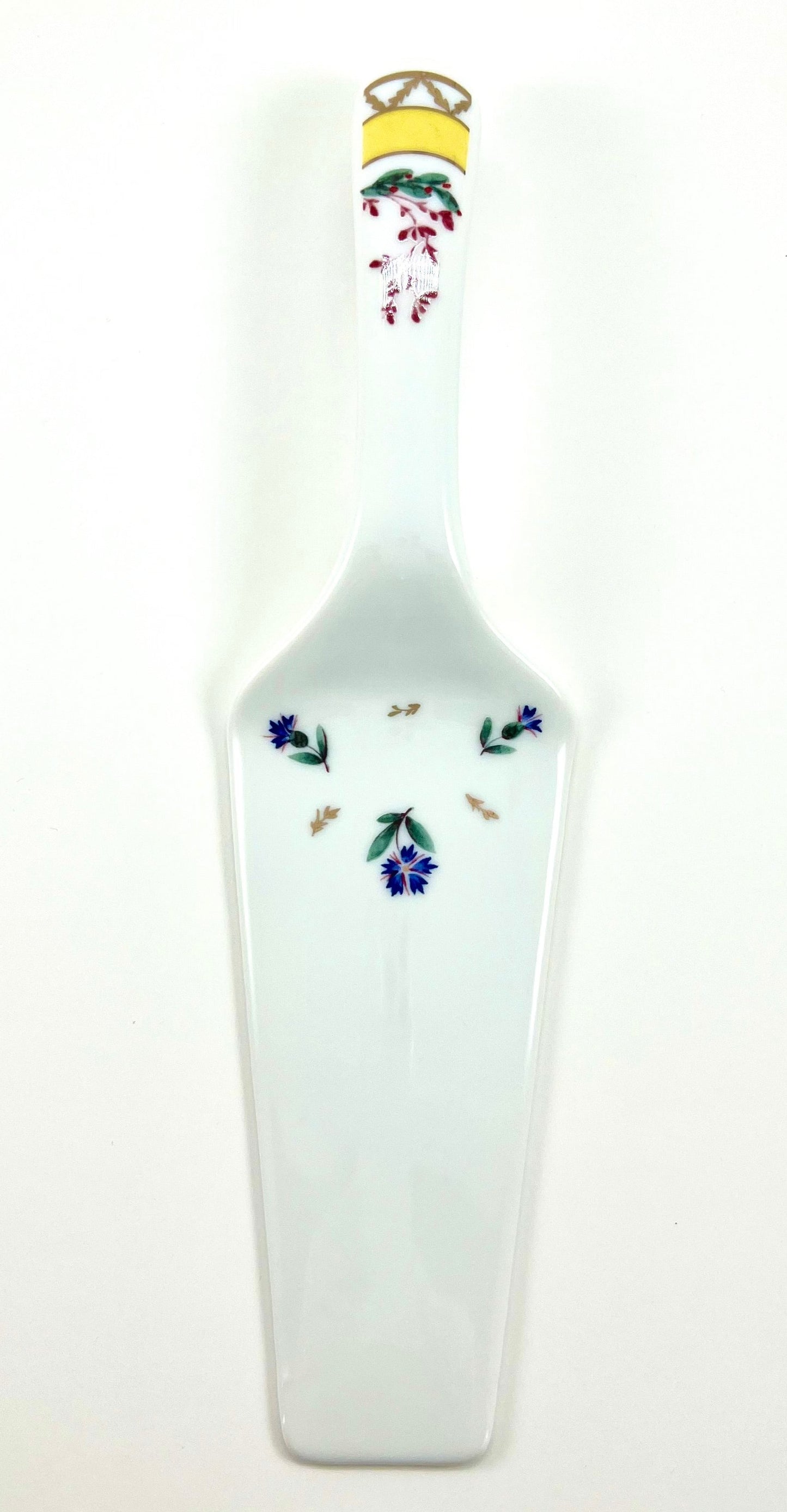 Floral Ceramic Cake/Pie Server with Decorative Handle