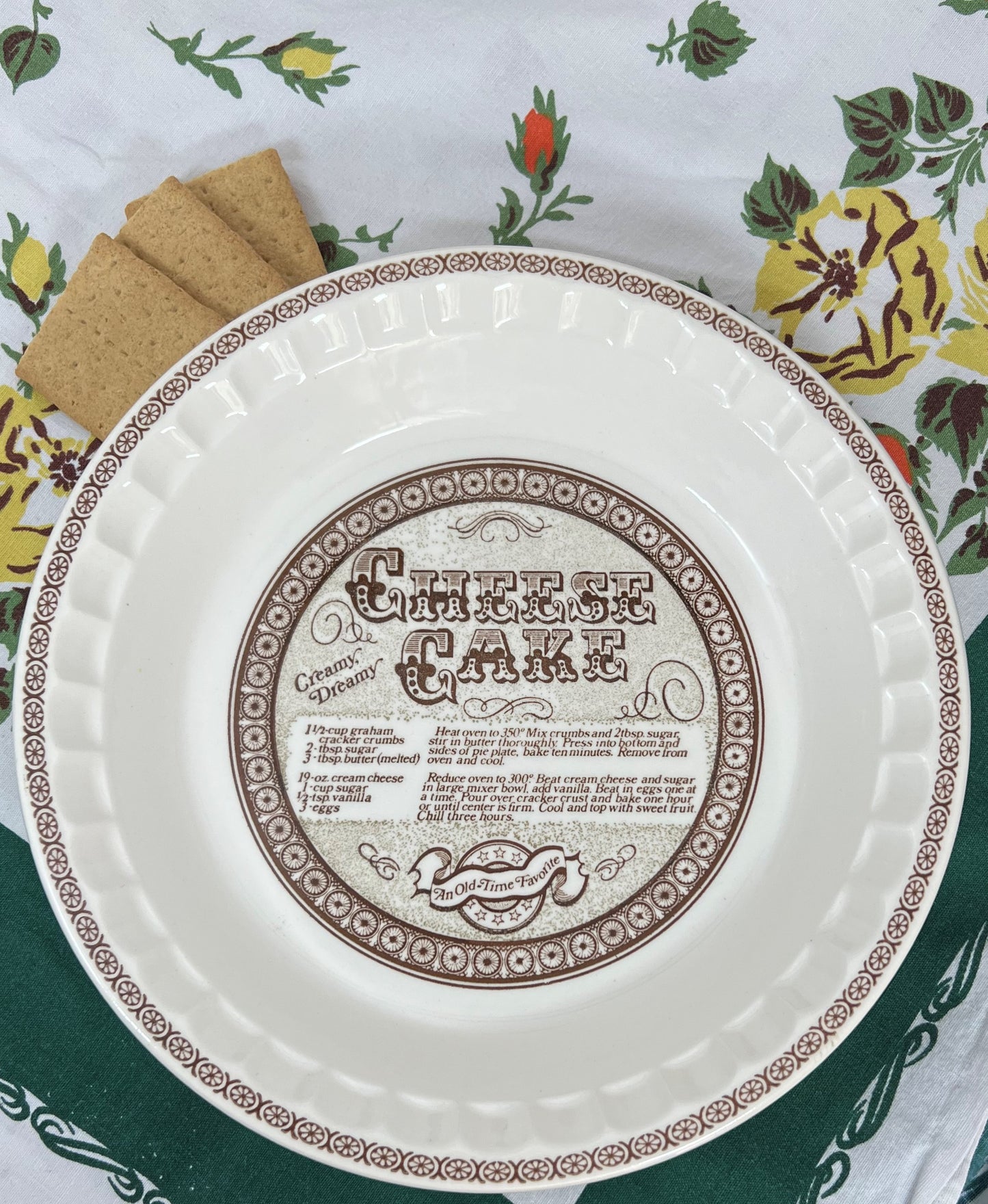 Creamy Dreamy Cheesecake Recipe Pie Plate, Royal China by Jeanette
