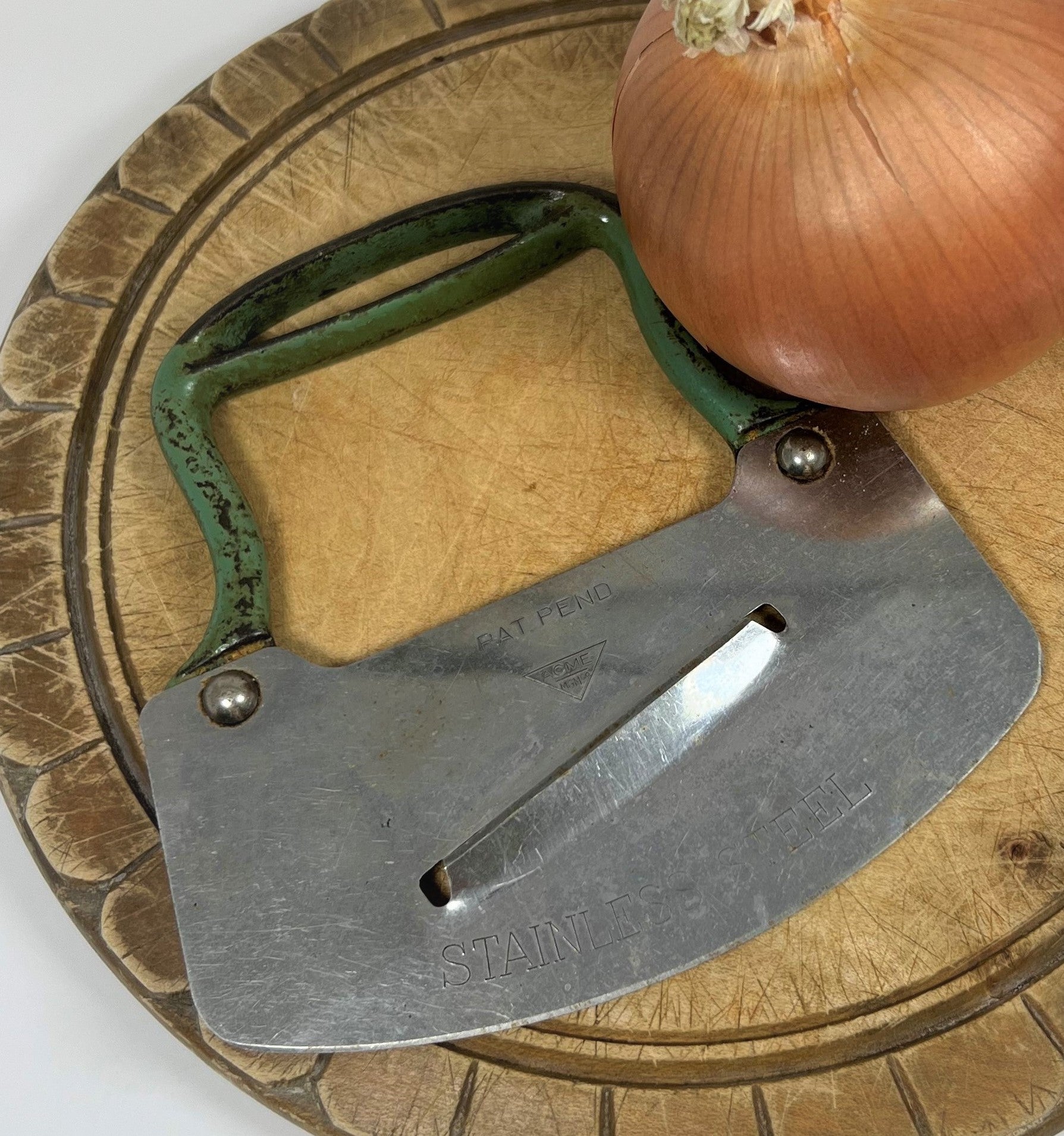 Vegetable Chopper with Slicer, Acme MCM Co. Stainless Steel and Cast I –  The Vintage Kitchen & Garden