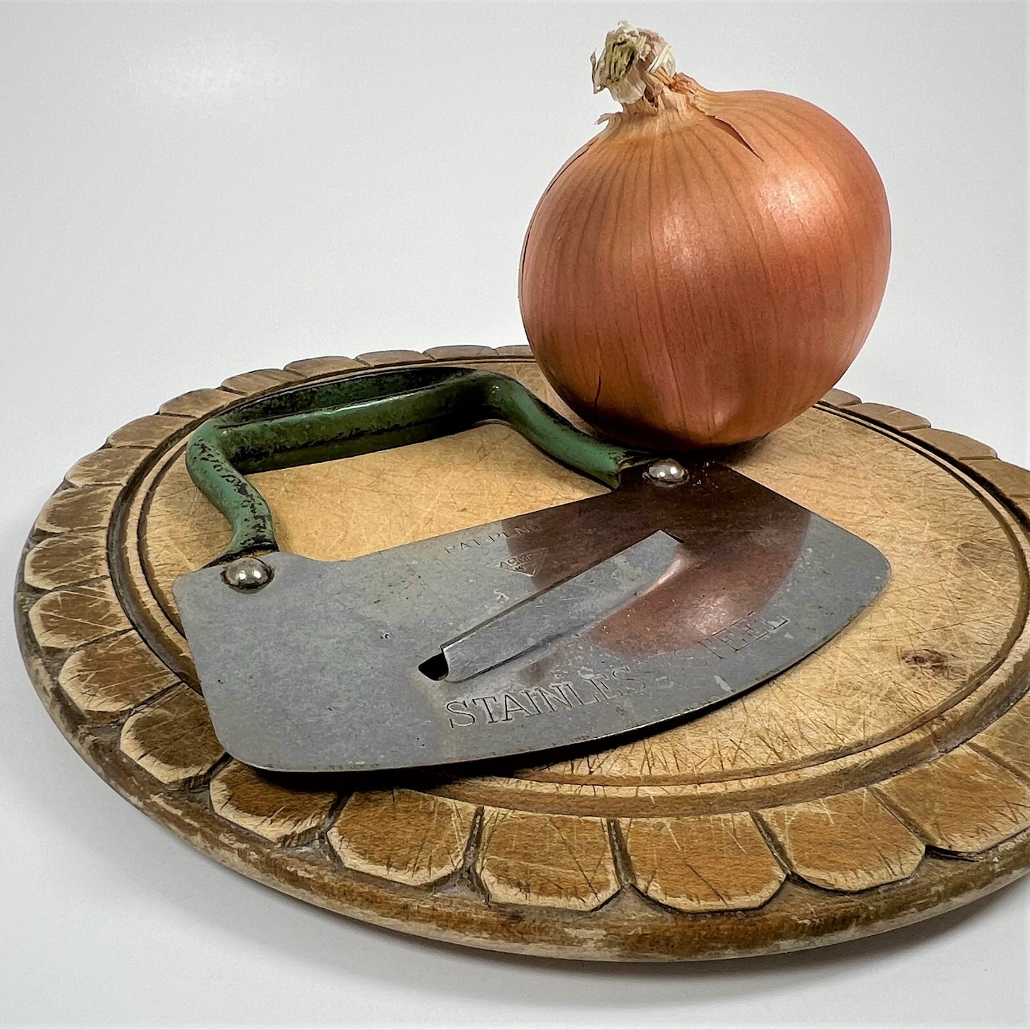 Vegetable Chopper with Slicer, Acme MCM Co. Stainless Steel and Cast Iron, 1930s
