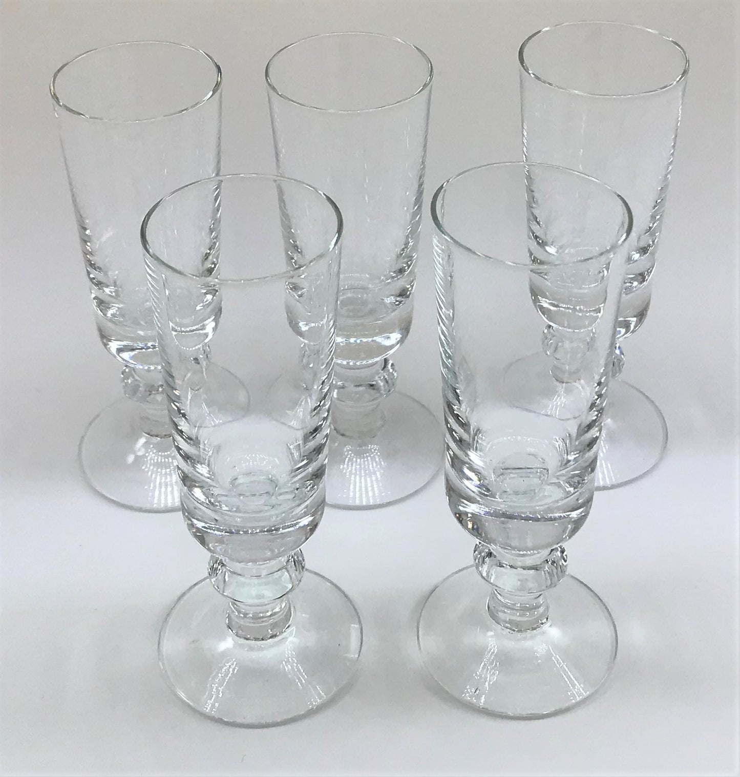 Mid-century Barware Set of Five Cordial Glasses