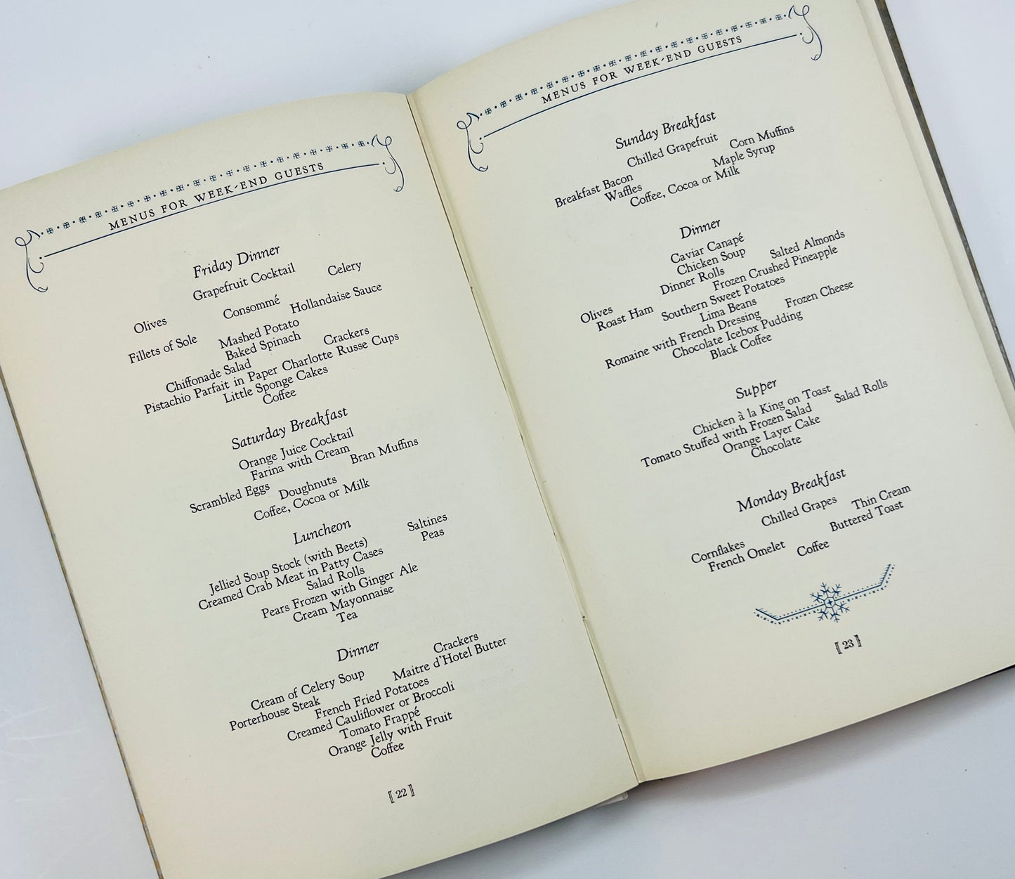 Electric Refrigerator Recipes and Menus Cookbook, General Electric, 1927