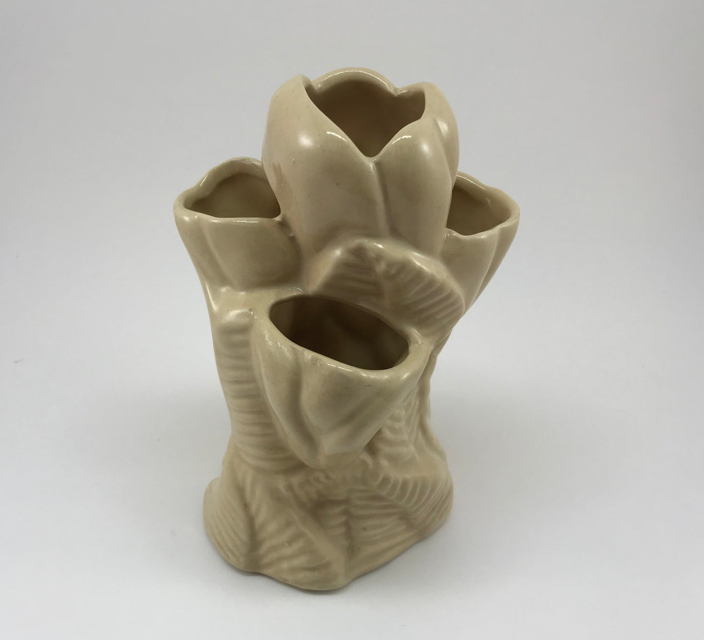 Niloak Cream Tulip Vase with Five Openings, 1930s-40s