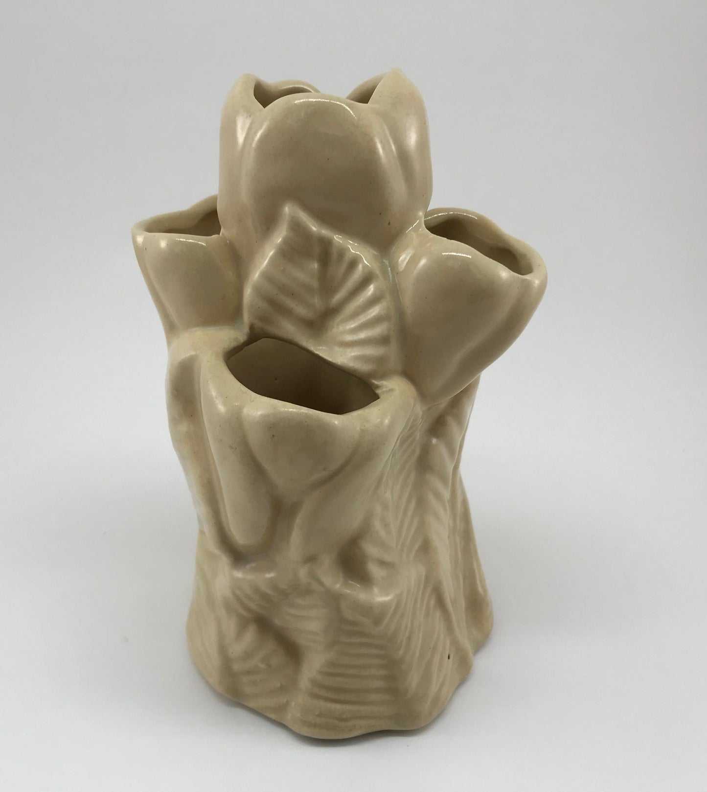 Niloak Cream Tulip Vase with Five Openings, 1930s-40s