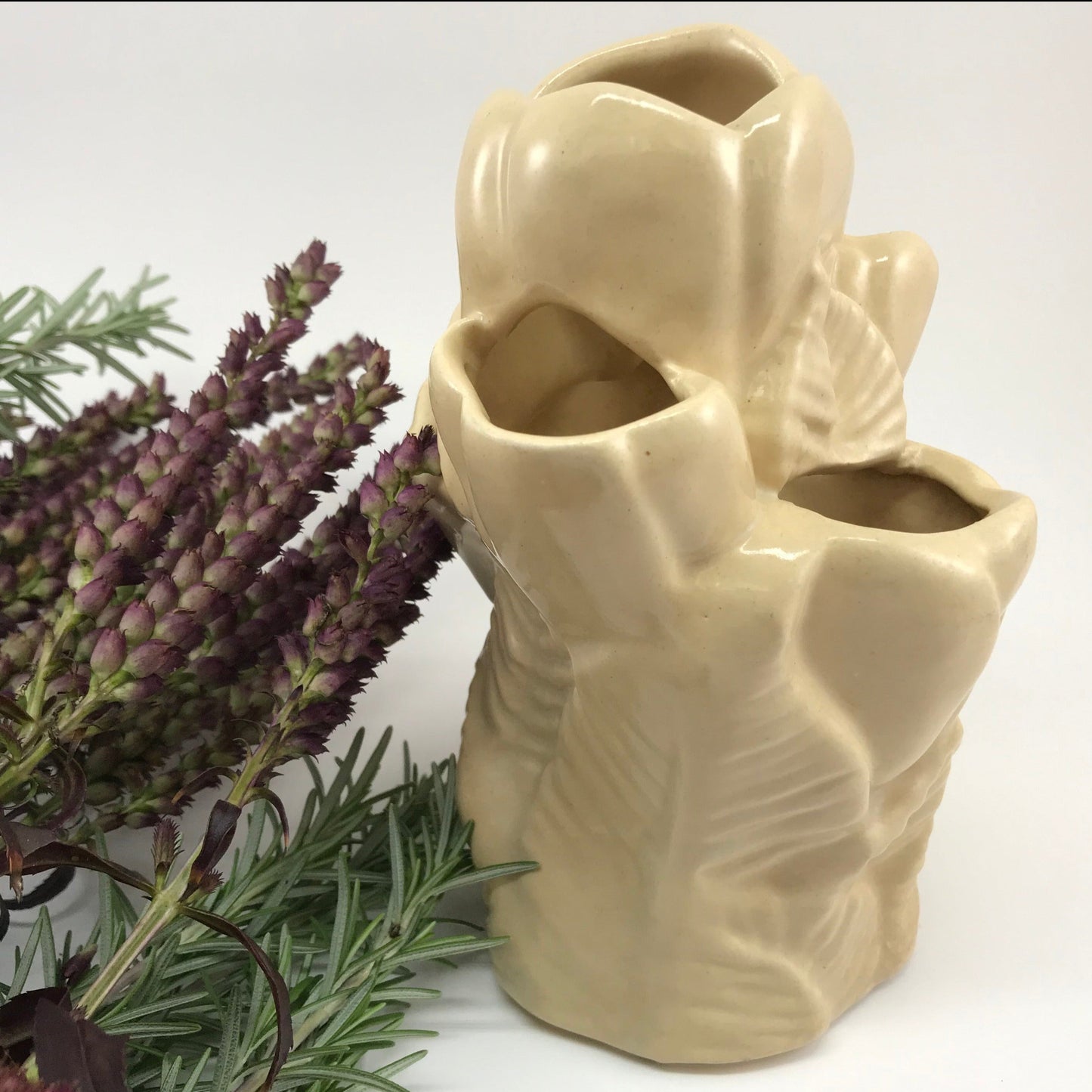 Niloak Cream Tulip Vase with Five Openings, 1930s-40s