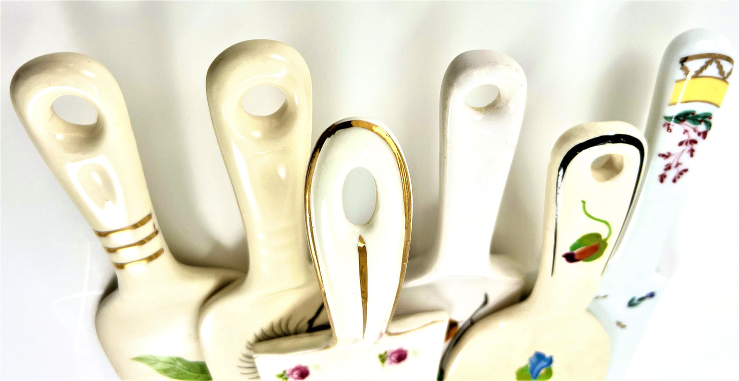 Floral Ceramic Cake/Pie Server with Decorative Handle