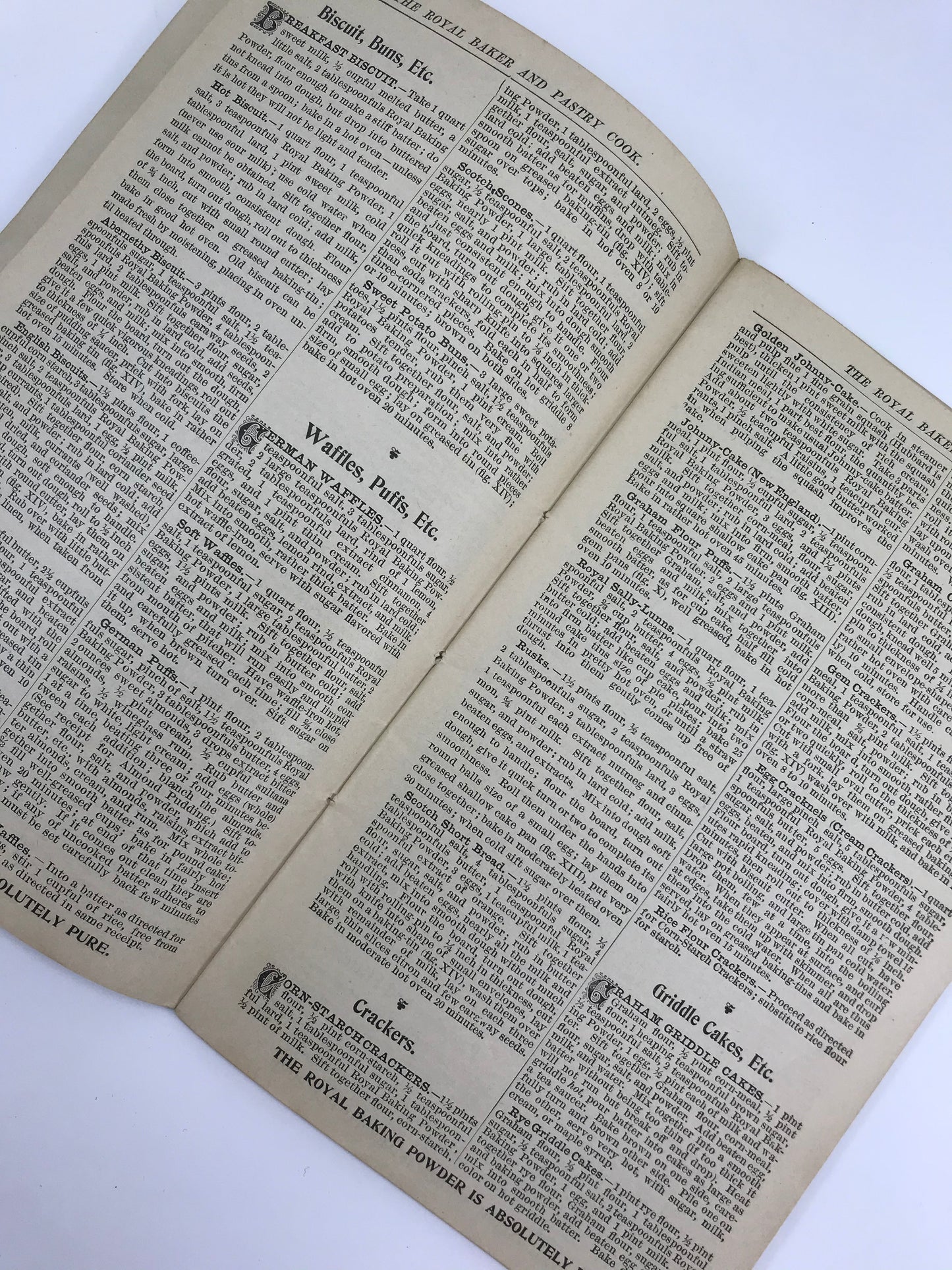 Royal Baker and Pastry Cook, Recipe Cookbooklet, Royal Baking Powder 1896