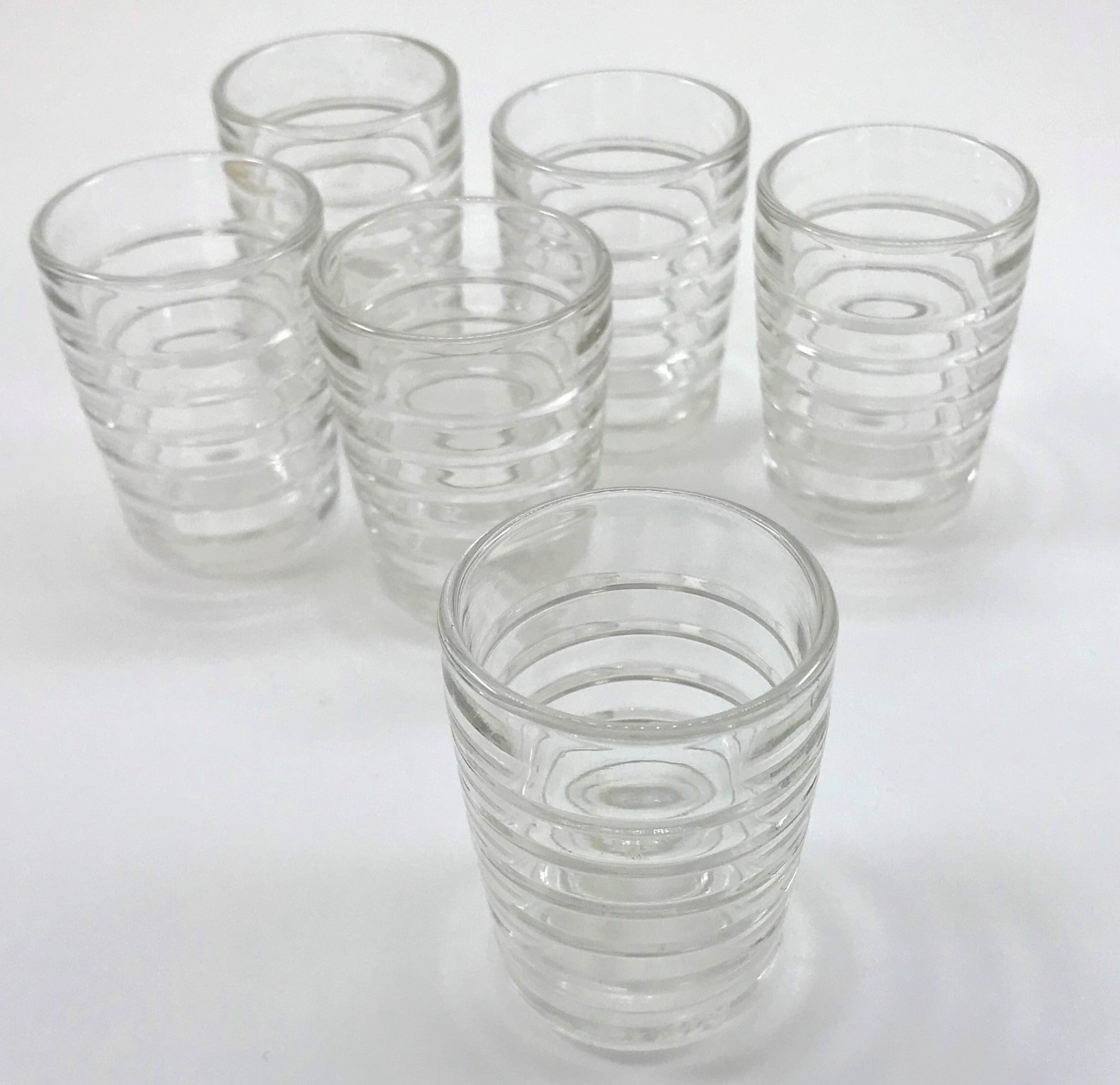 1950s Mid-Century Smoked Glass Cups- Set of 6