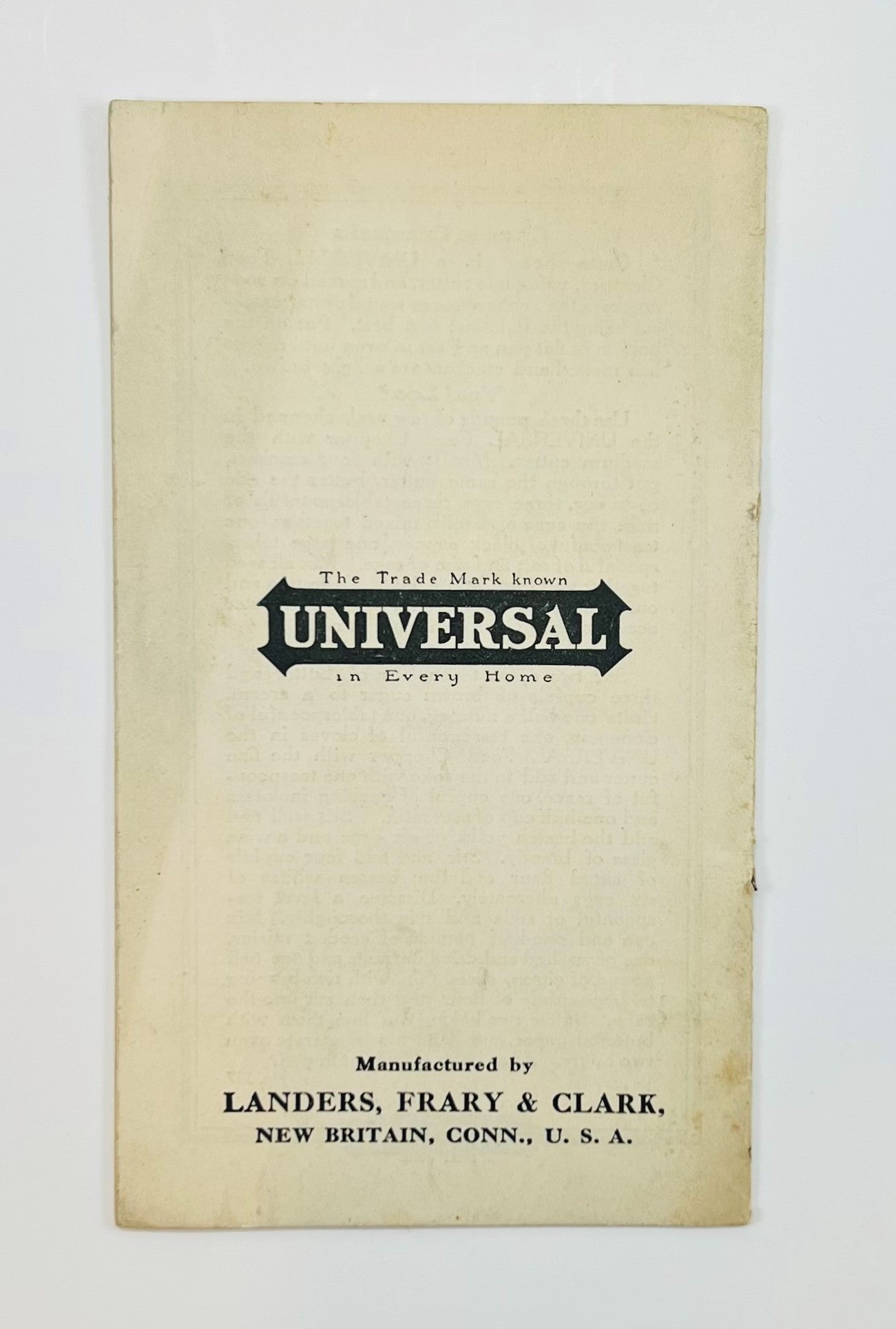 Universal Food Chopper Illustrated Advertising Cookbooklet, c. 1920s