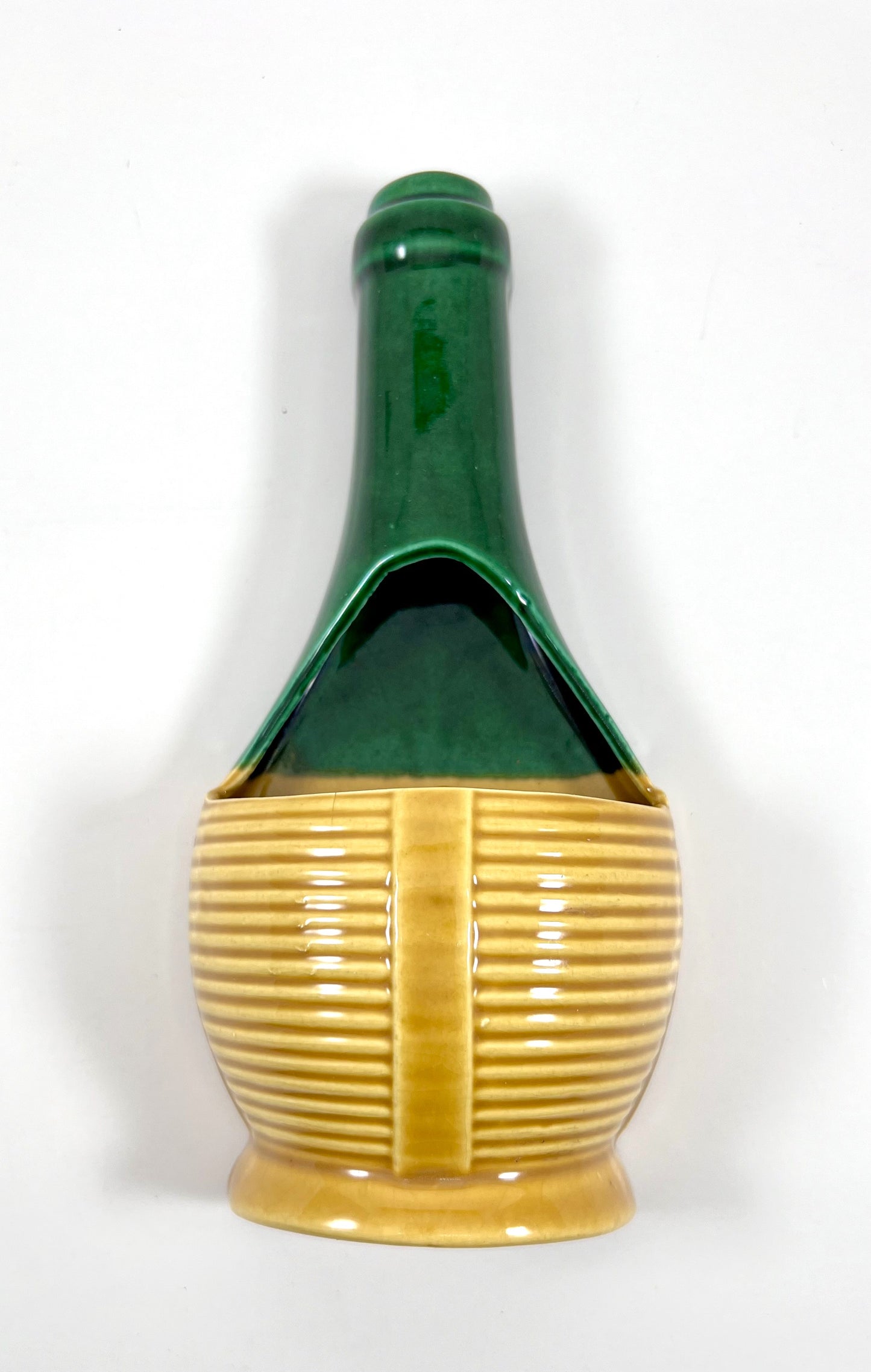 Italian Wine Bottle Ceramic Wall Pocket, 1950s