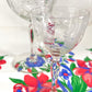 Etched Glass Cordial Glasses, Floral and Vine Pattern, Set of 6