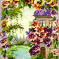 Pansy and Cottage Floral Postcard, 1908, German