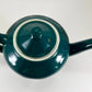 Hall China Teapot, Albany Pattern, Dark Green Teal with White Interior, 1930s