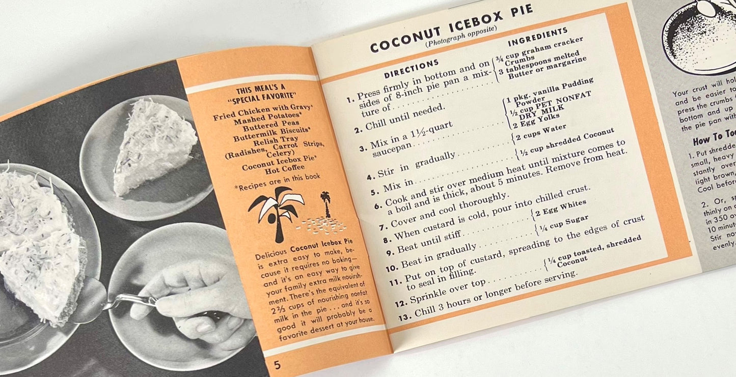 Pet Nonfat Dry Milk Recipes by Mary Lee Taylor, 1954