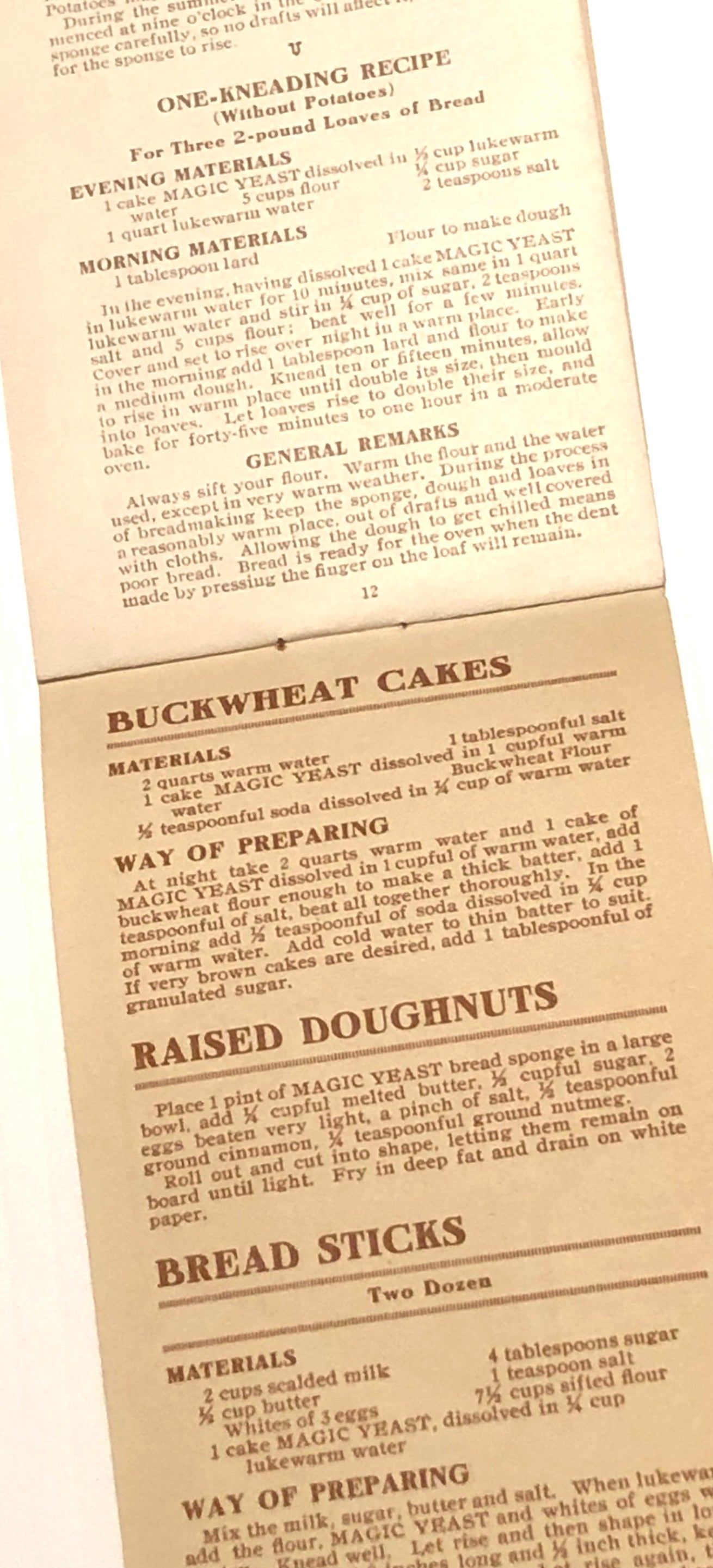 Magic Yeast Recipe Booklet, Northwestern Yeast Company, c. 1930