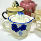 Grapevine Ceramic Reamer Juice & Pitcher, Blue and White, 1920s-1930s Japan