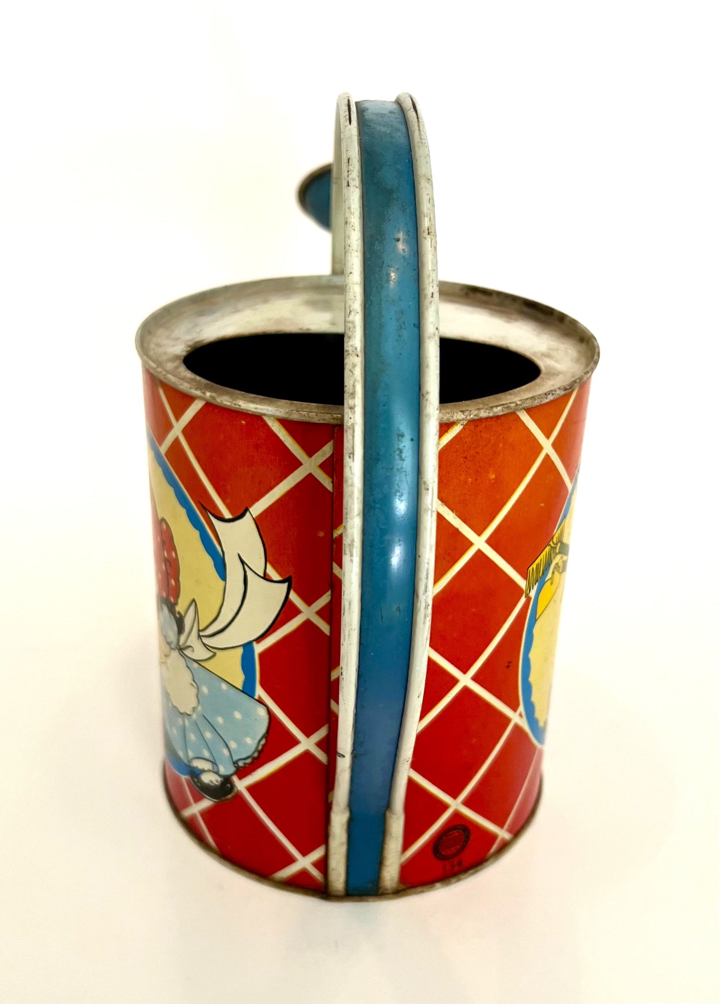 Child's Toy Watering Can, Ohio Art Tin Litho, Mid-century