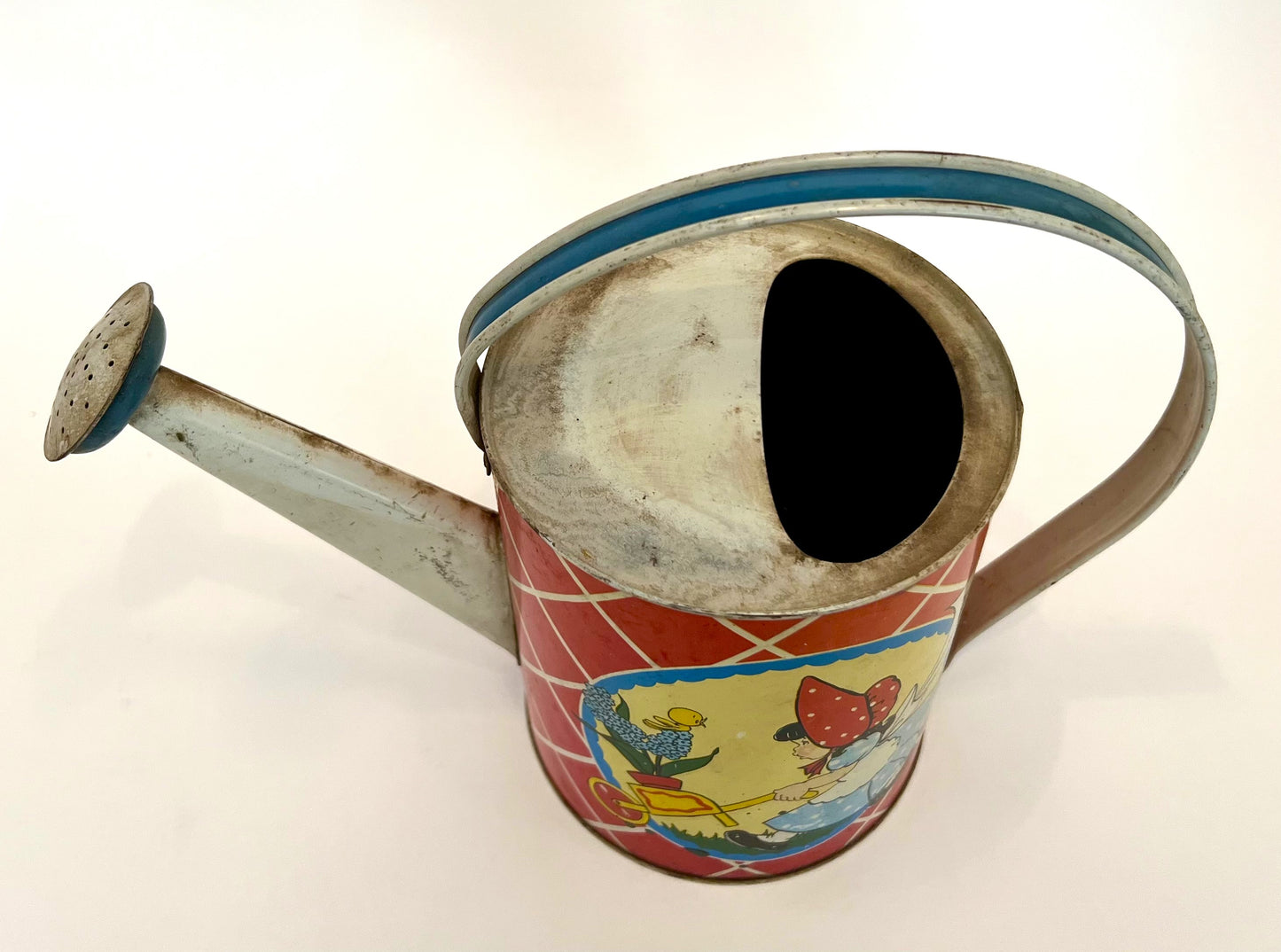 Child's Toy Watering Can, Ohio Art Tin Litho, Mid-century