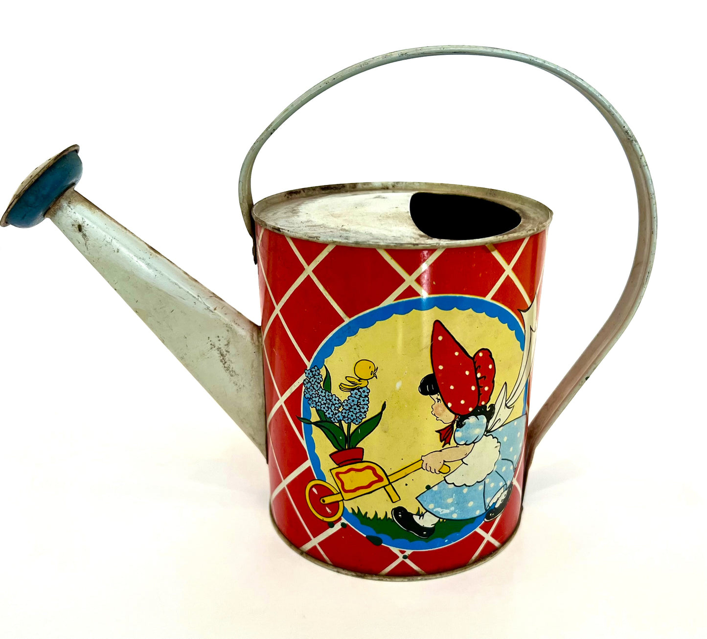 Child's Toy Watering Can, Ohio Art Tin Litho, Mid-century