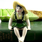 Ceramic Arts Studio Figurine, Garden Girl in Green Dress Shelf Sitter, 1940-1956