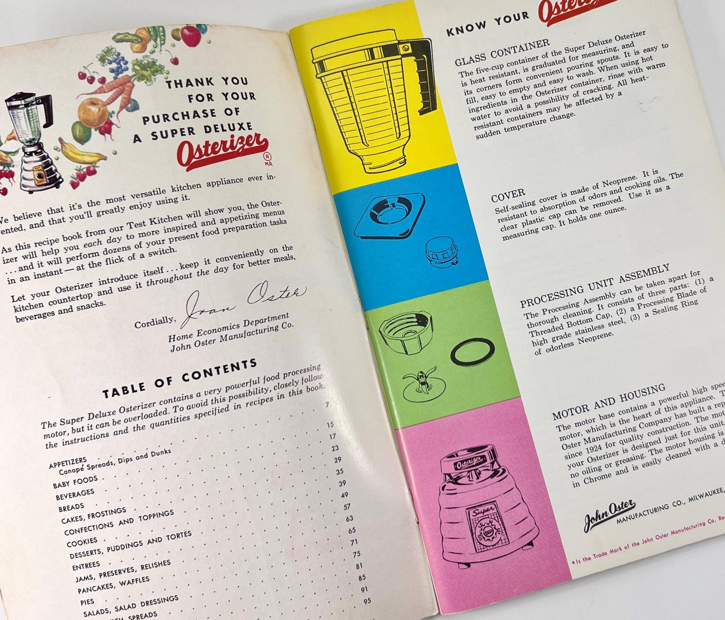 Super, Deluxe Osterizer Recipes, Blender Recipes, 1960