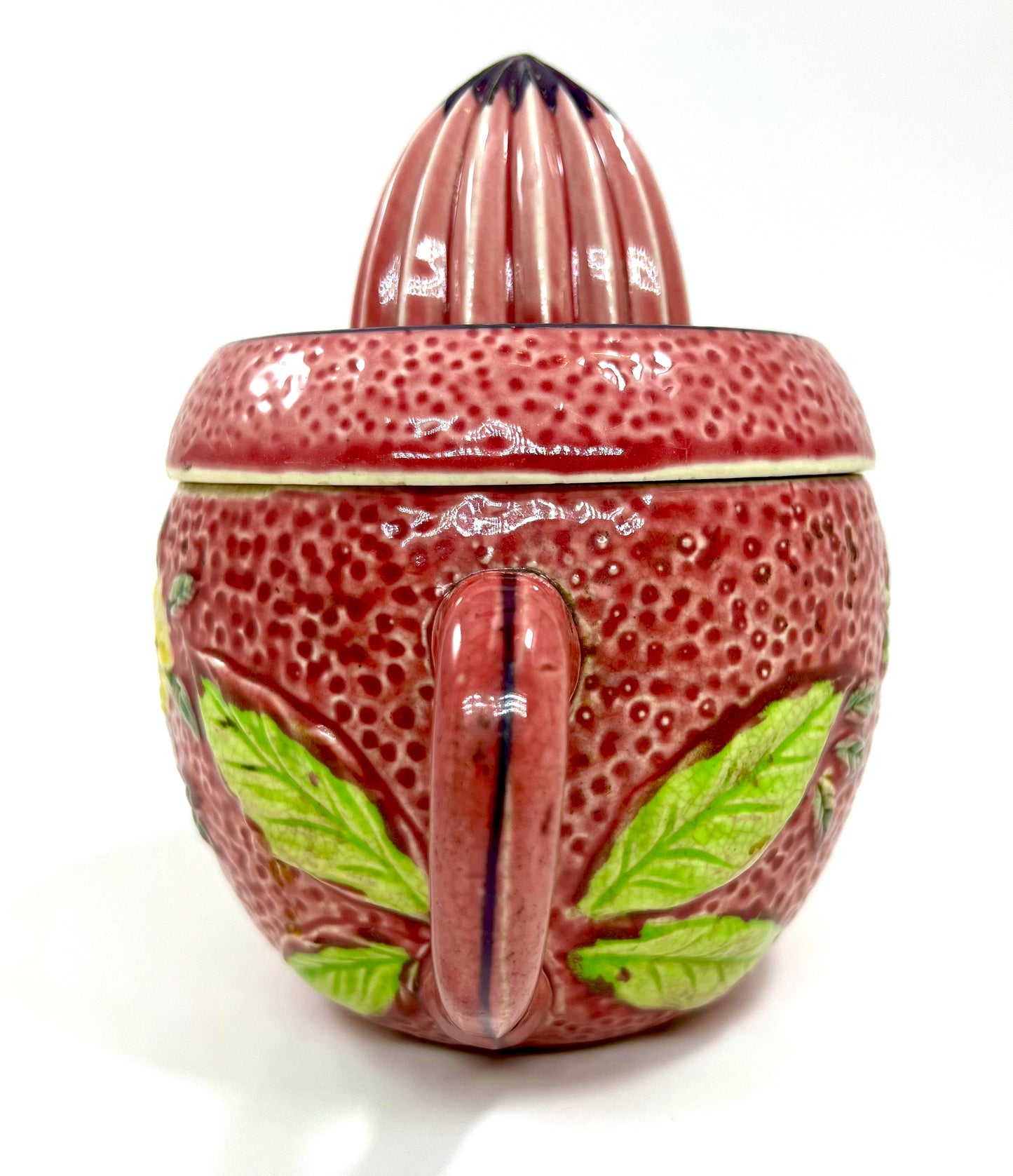 Hotta Yu Shoten Ceramic Reamer Juicer & Pitcher Set with Floral Design, 1920s-1930s Japan