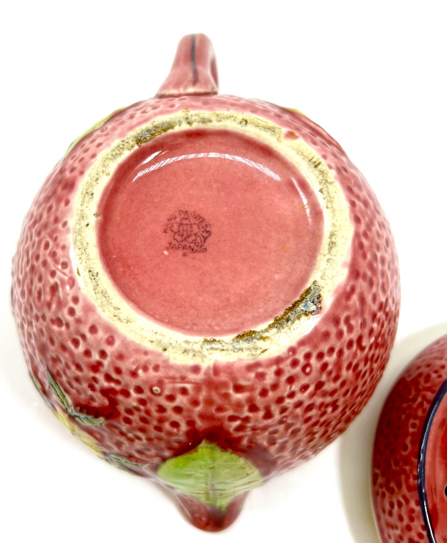 Hotta Yu Shoten Ceramic Reamer Juicer & Pitcher Set with Floral Design, 1920s-1930s Japan